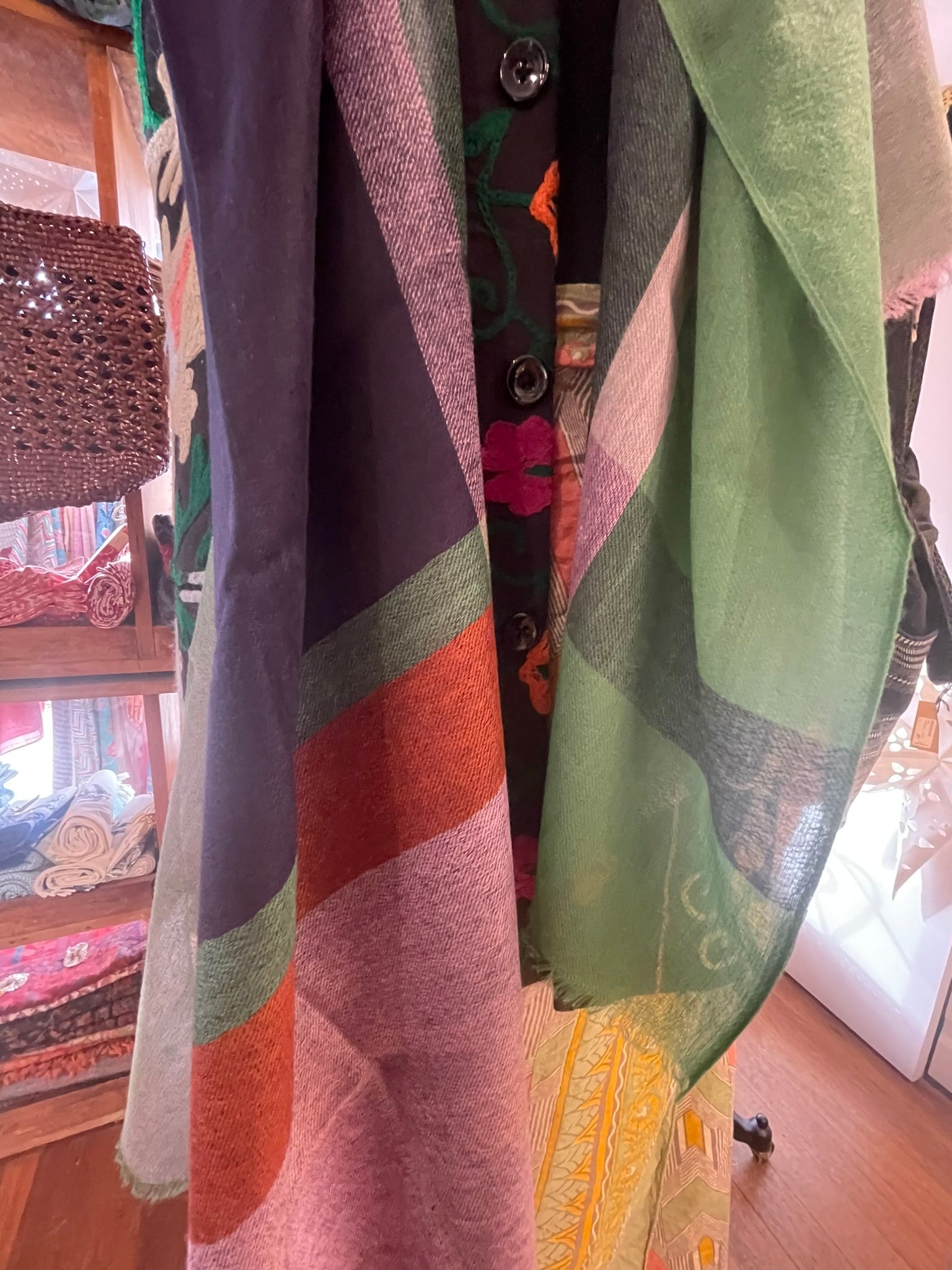 Fine Merino Wool Scarf - Woodland Green