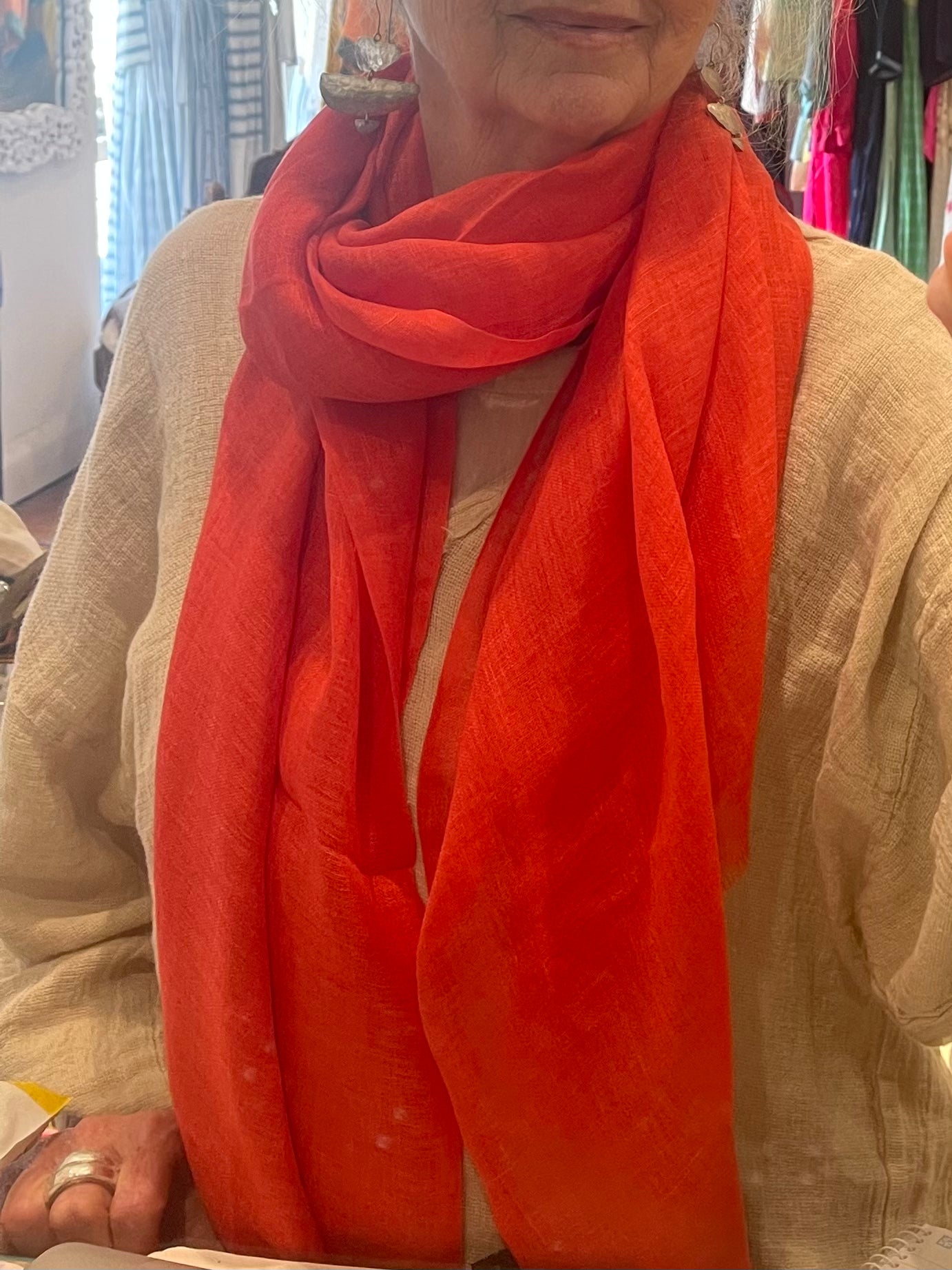 Linen Scarf - Watermelon