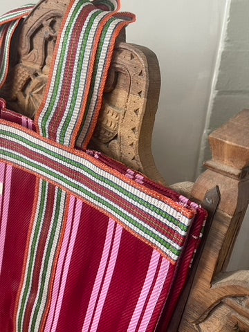 NYLON BEACH TOTE - Raspberry