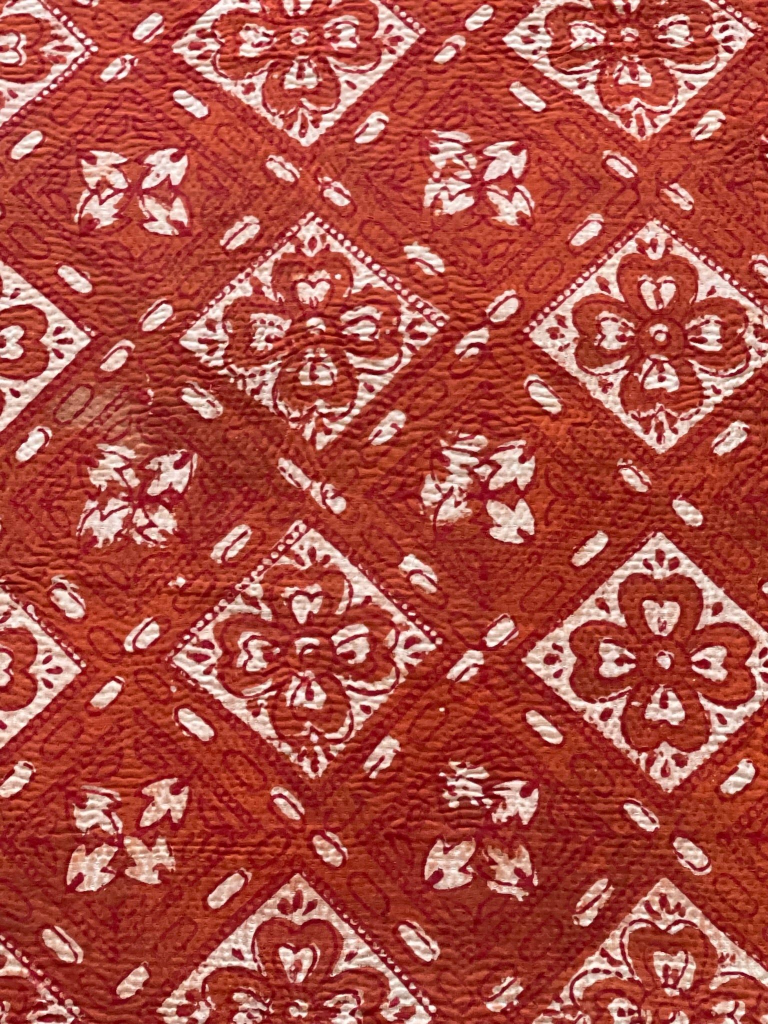 VIntage Ajrakh Kantha - DIAMONDS