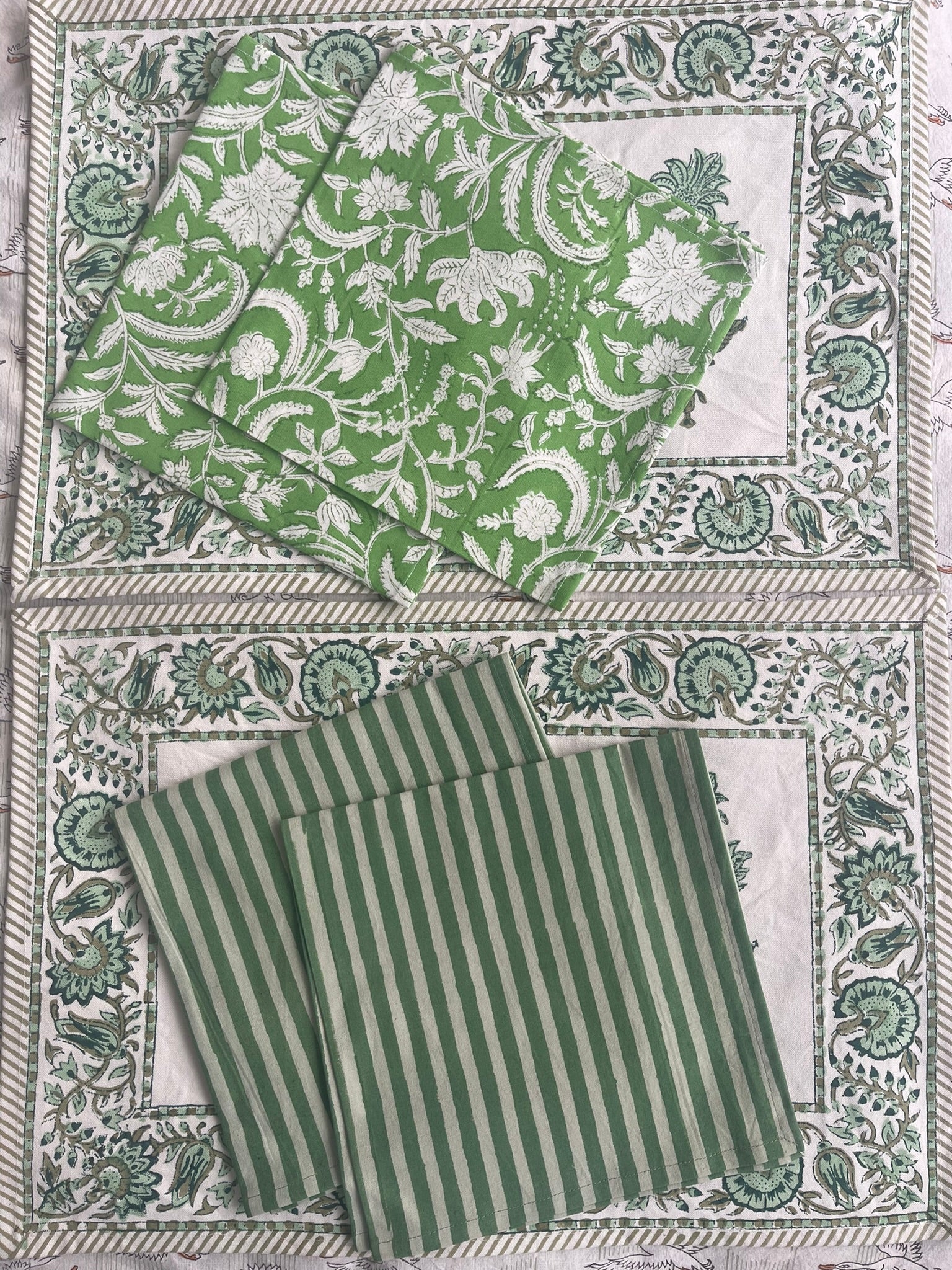 TABLE MATS - Jade Green Floral