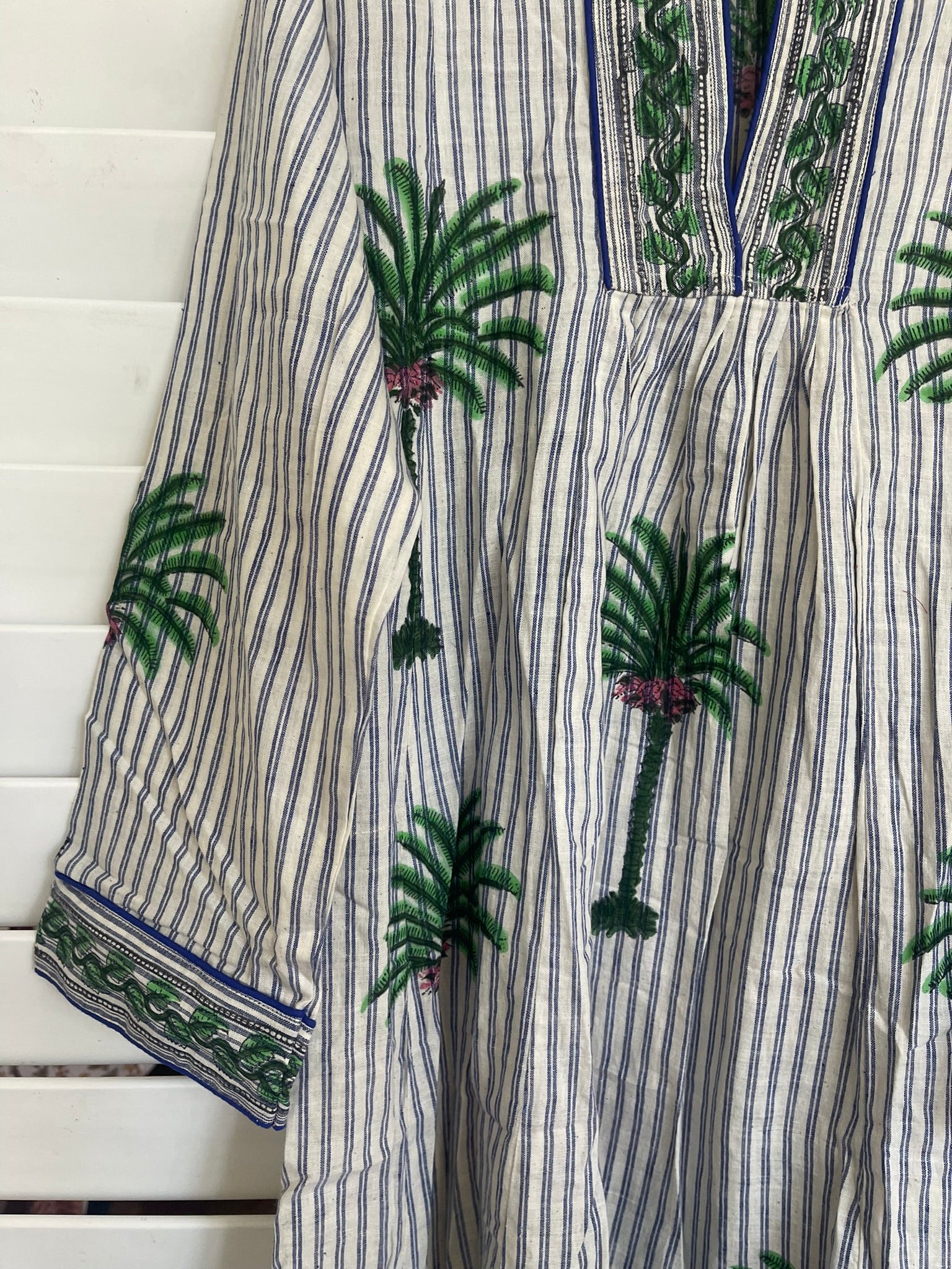 MOROCCAN BEACH KAFTAN - Blue Palm