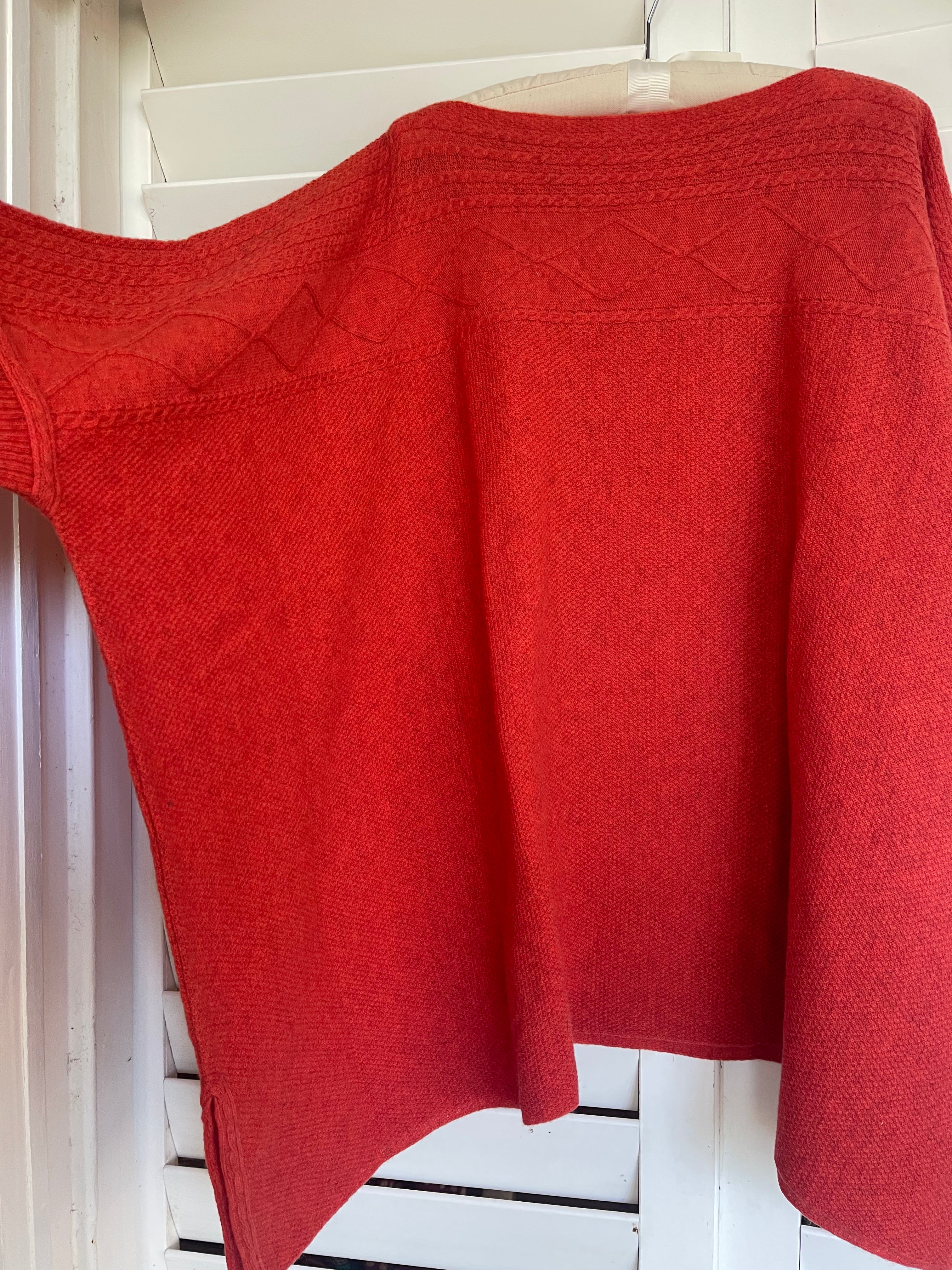 Boat Neck Cable Knit - CORAL