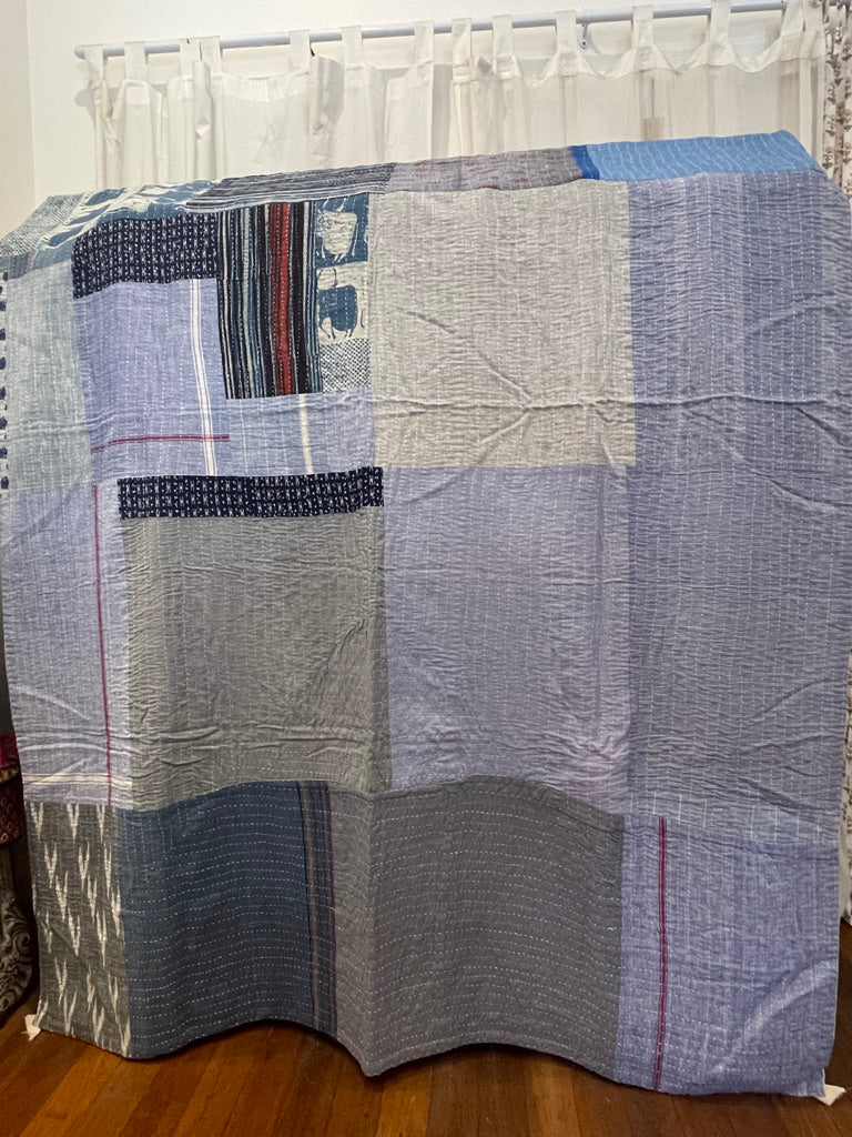KHADI COTTON QUILT - Muted Indigo