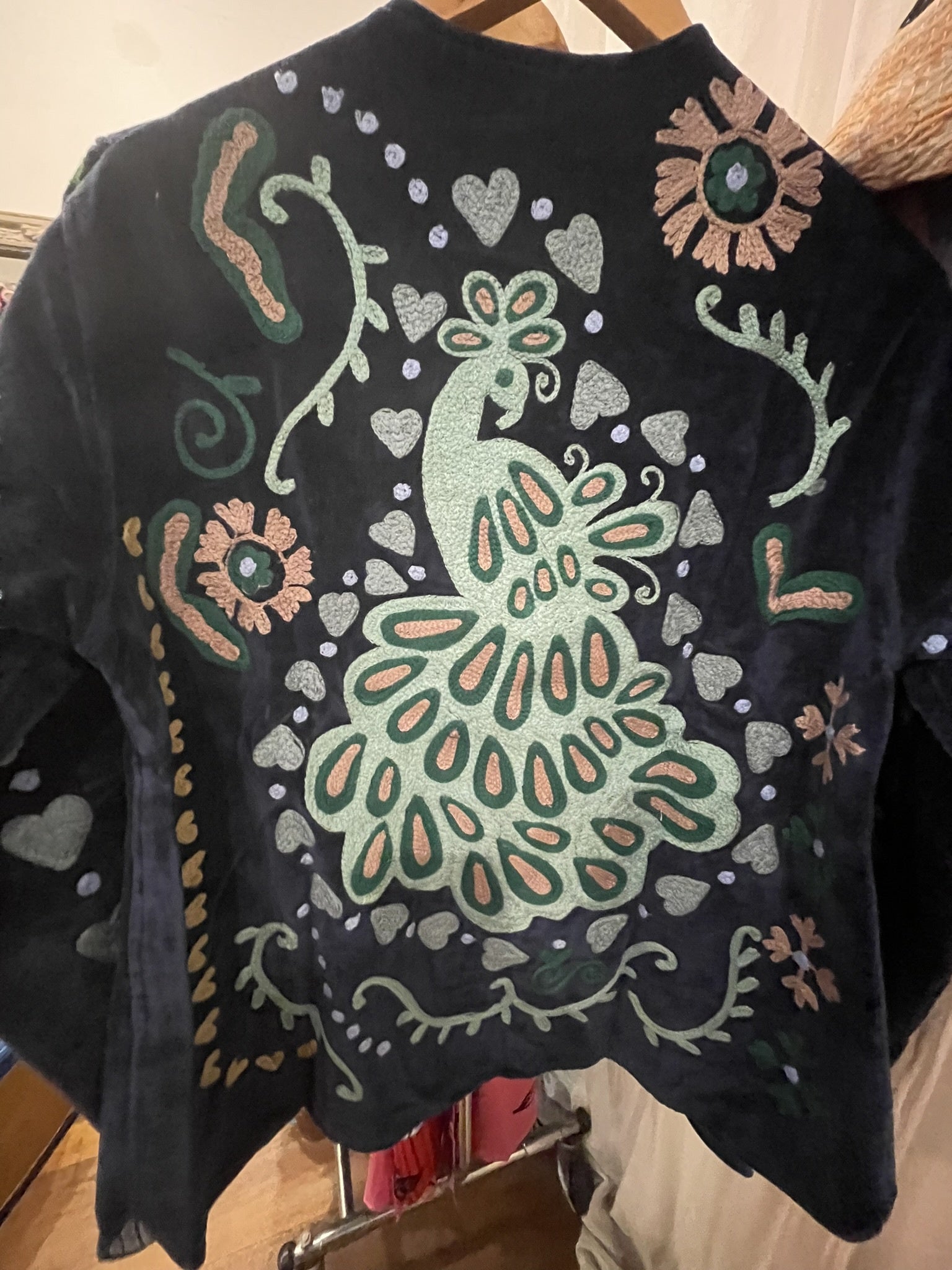 VELVET PEACOCK JACKET - Deep Indigo