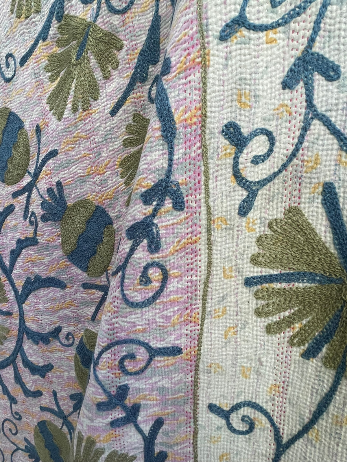 Suzani Vintage Kantha - WASABI