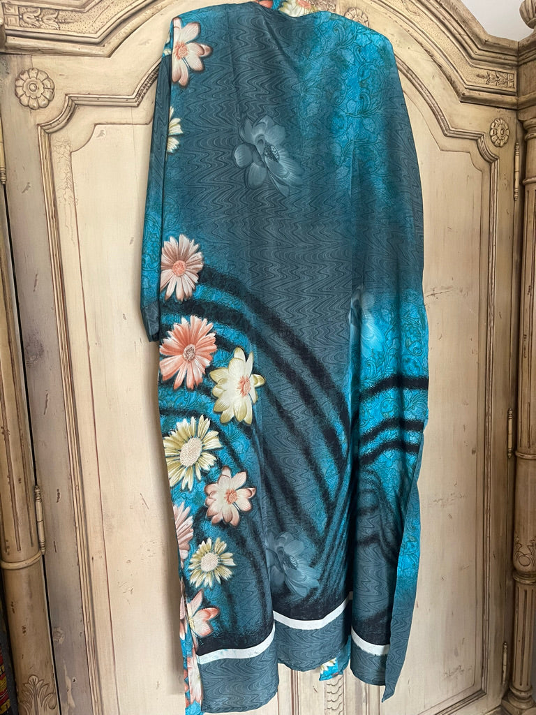 SILK SARI JACKET - Tropicana Daisy