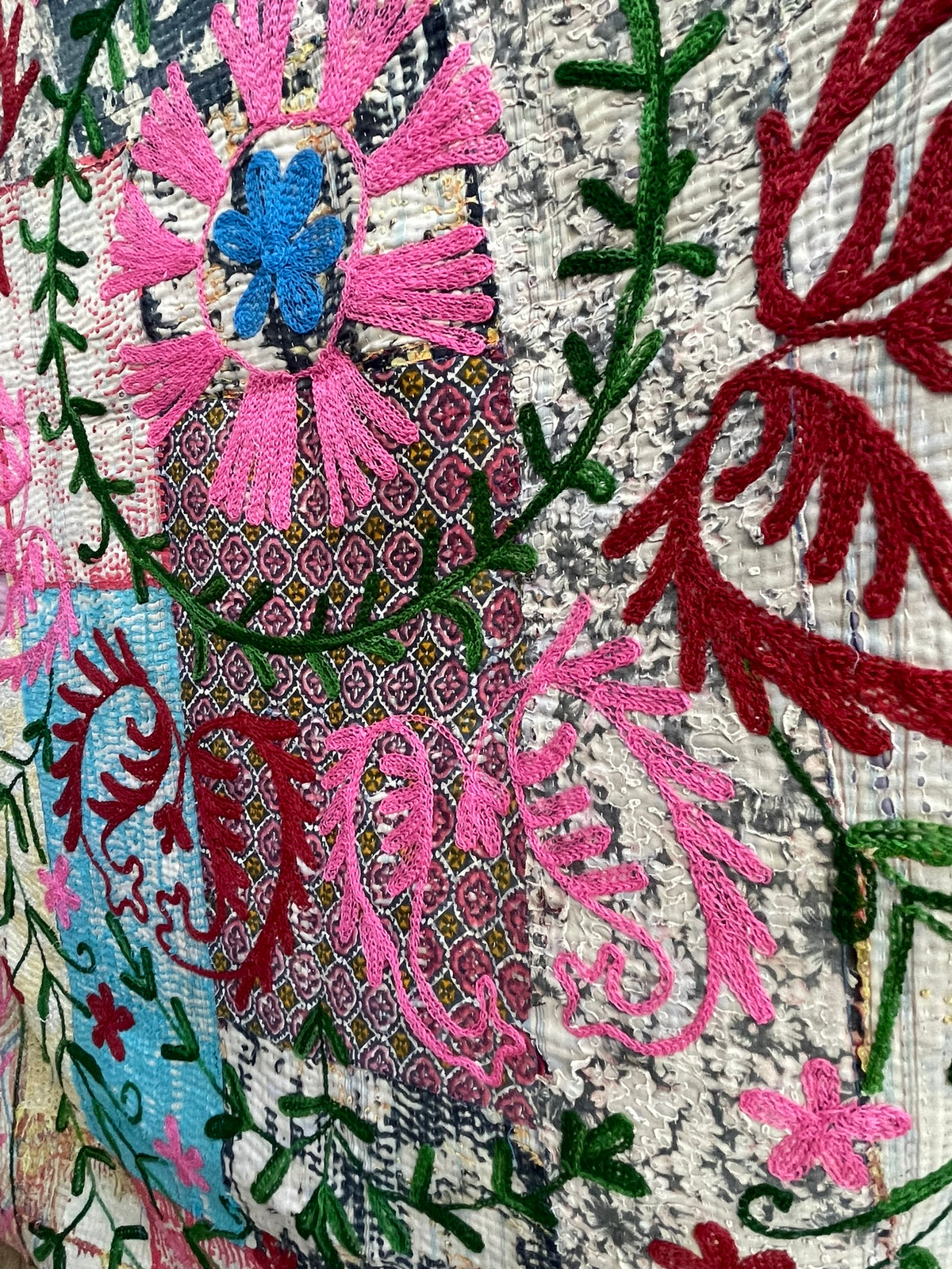 Suzani Vintage Kantha - CACTUS FLOWER