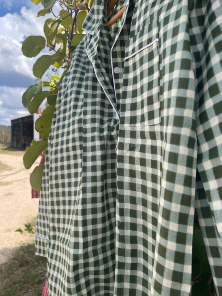 PYJAMAS Long - Green Gingham Check