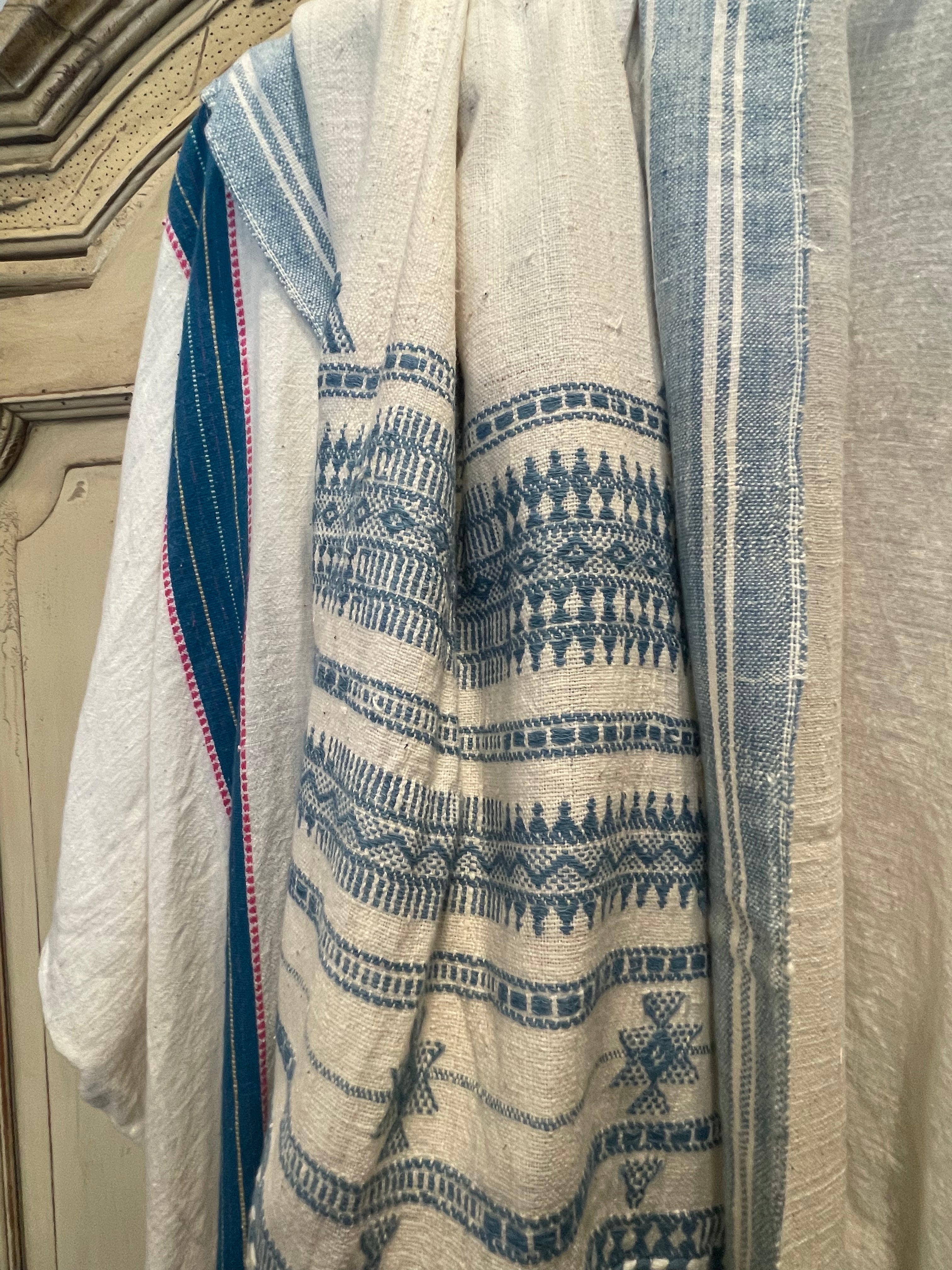 Handspun Cotton Shawl - Nordic Indigo