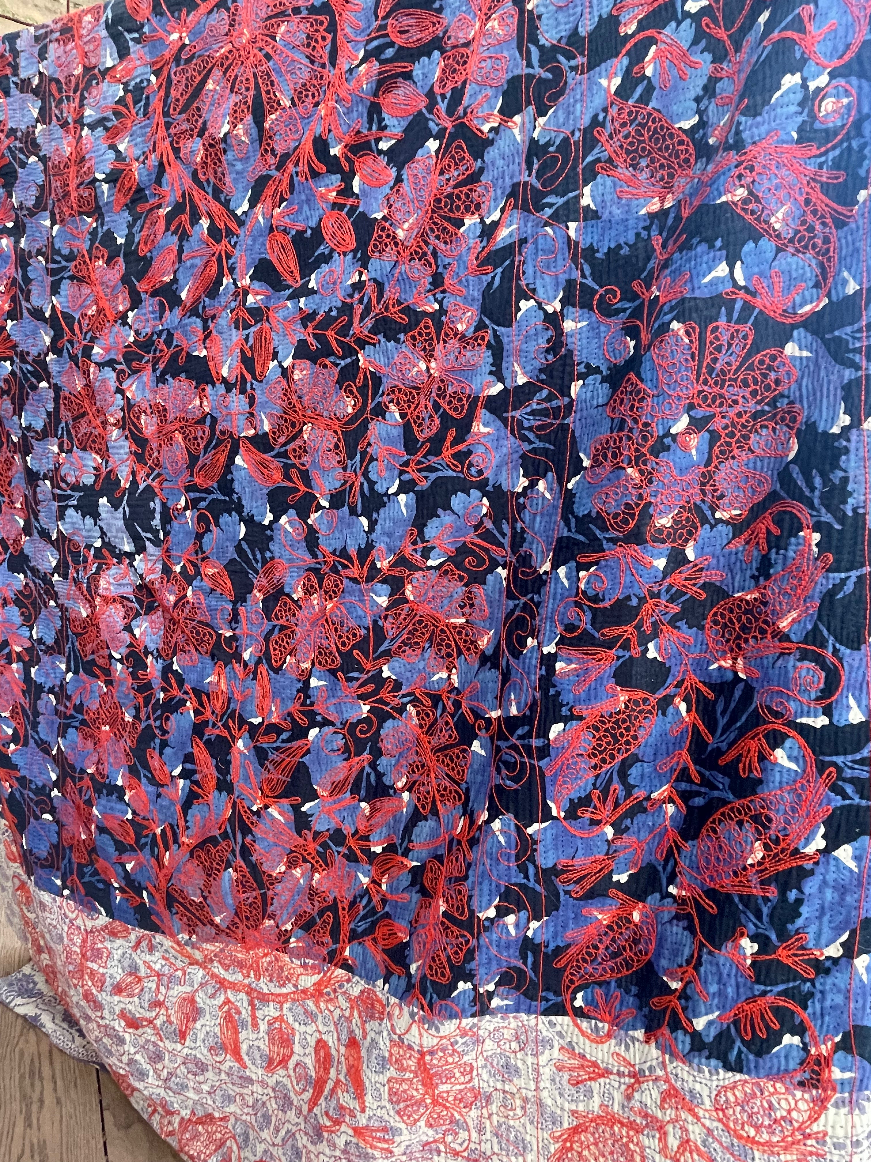 Suzani Vintage Kantha - OUTRAGEOUS ORANGE