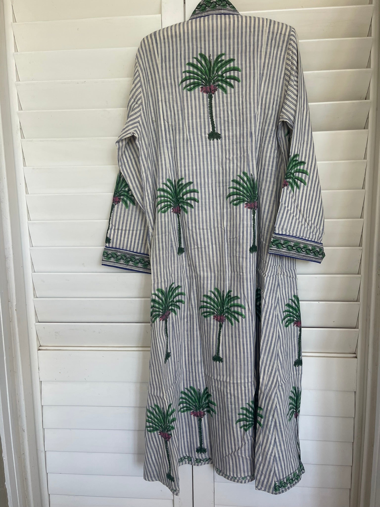 MOROCCAN BEACH KAFTAN - Blue Palm