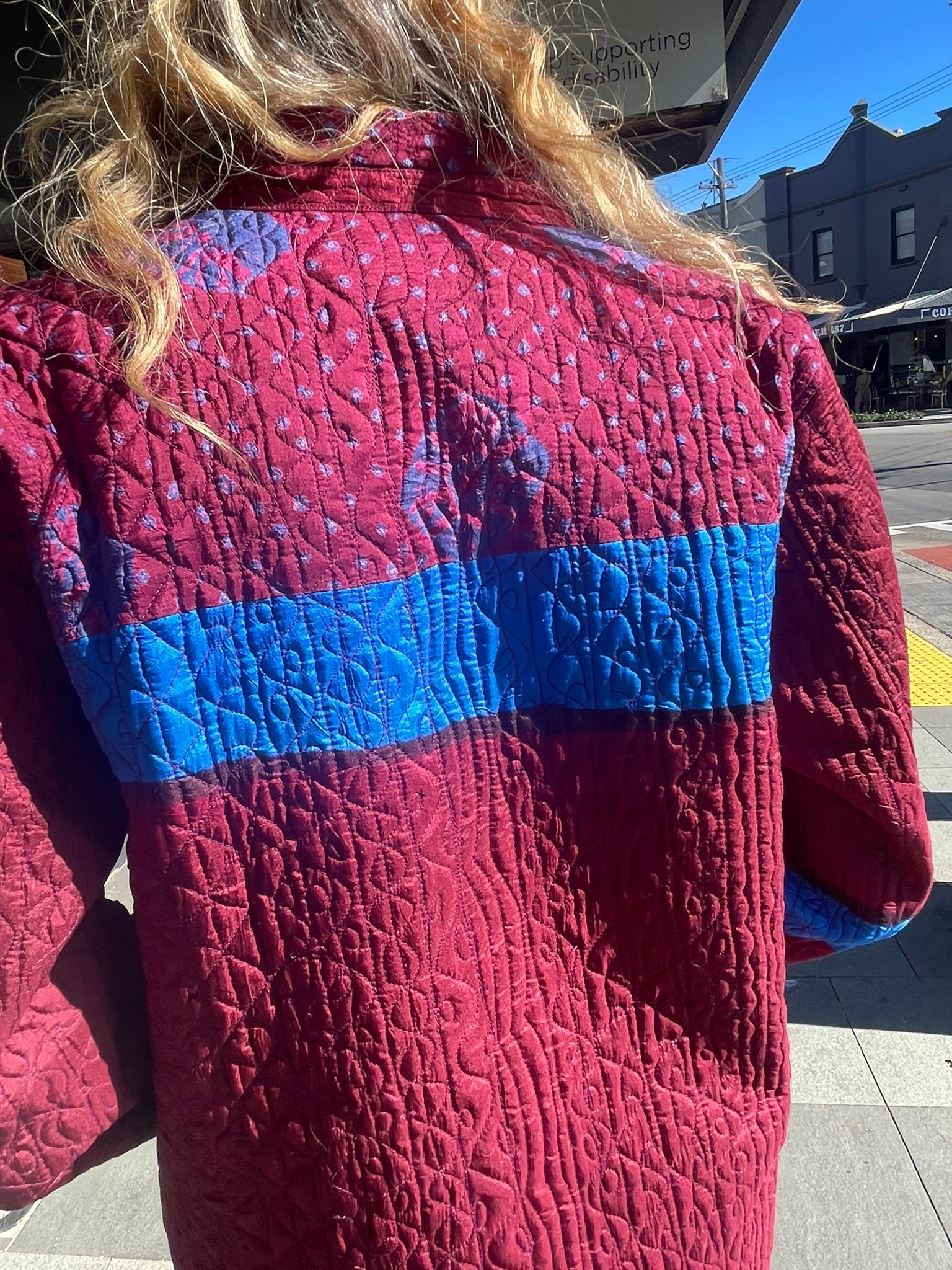 Miraj 58 - Magenta + Blue Stripe Silk Jacket