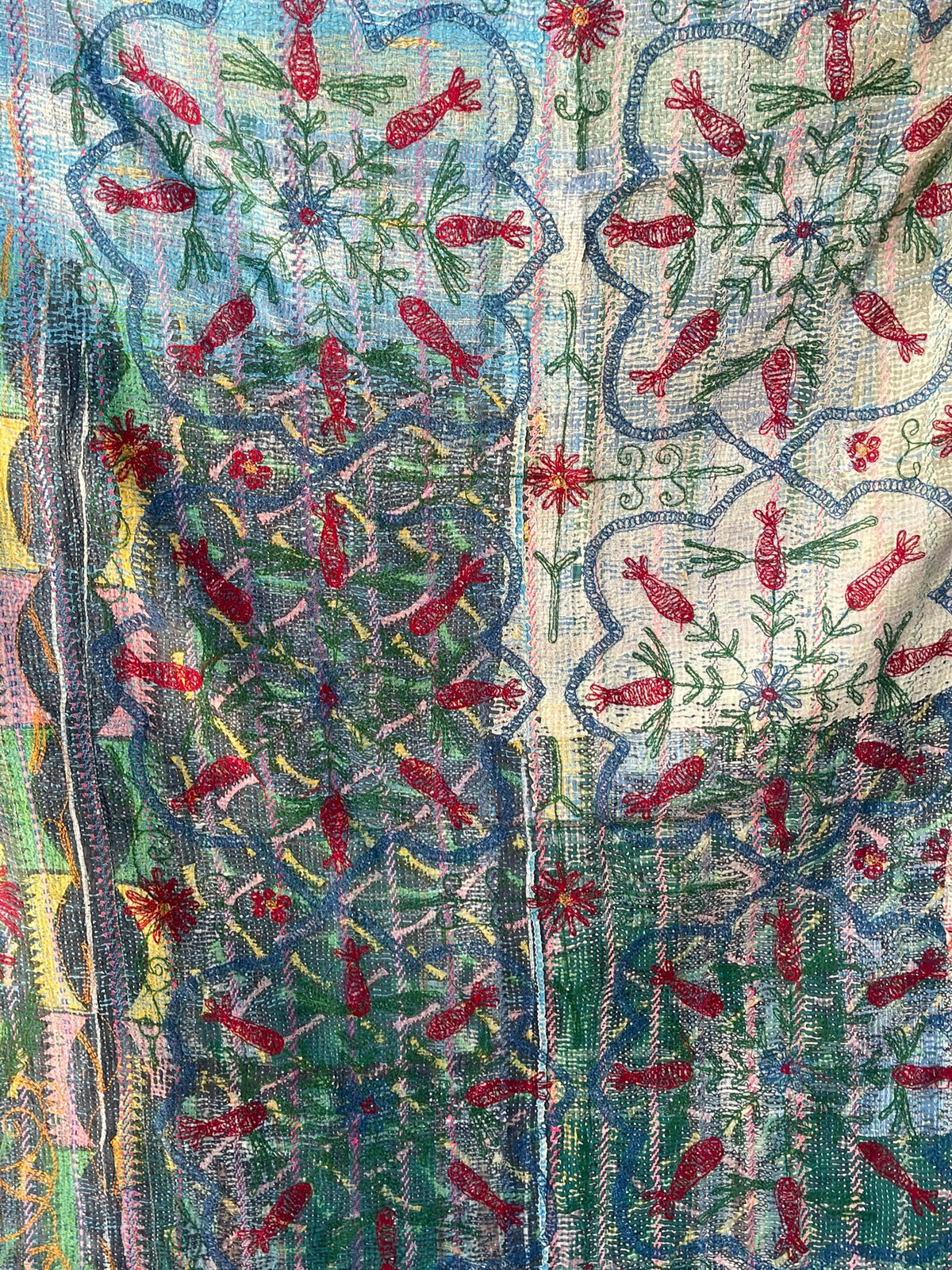 Suzani Vintage Kantha - OCTAGONAL FLORA
