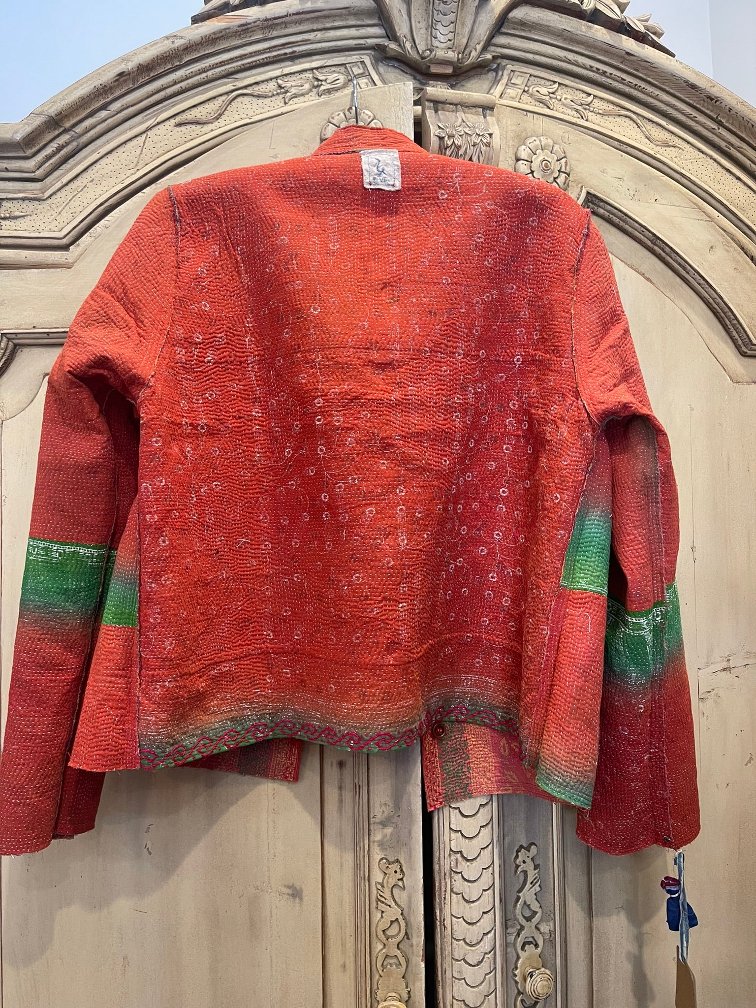 Kantha Jacket - FLORAL CORAL