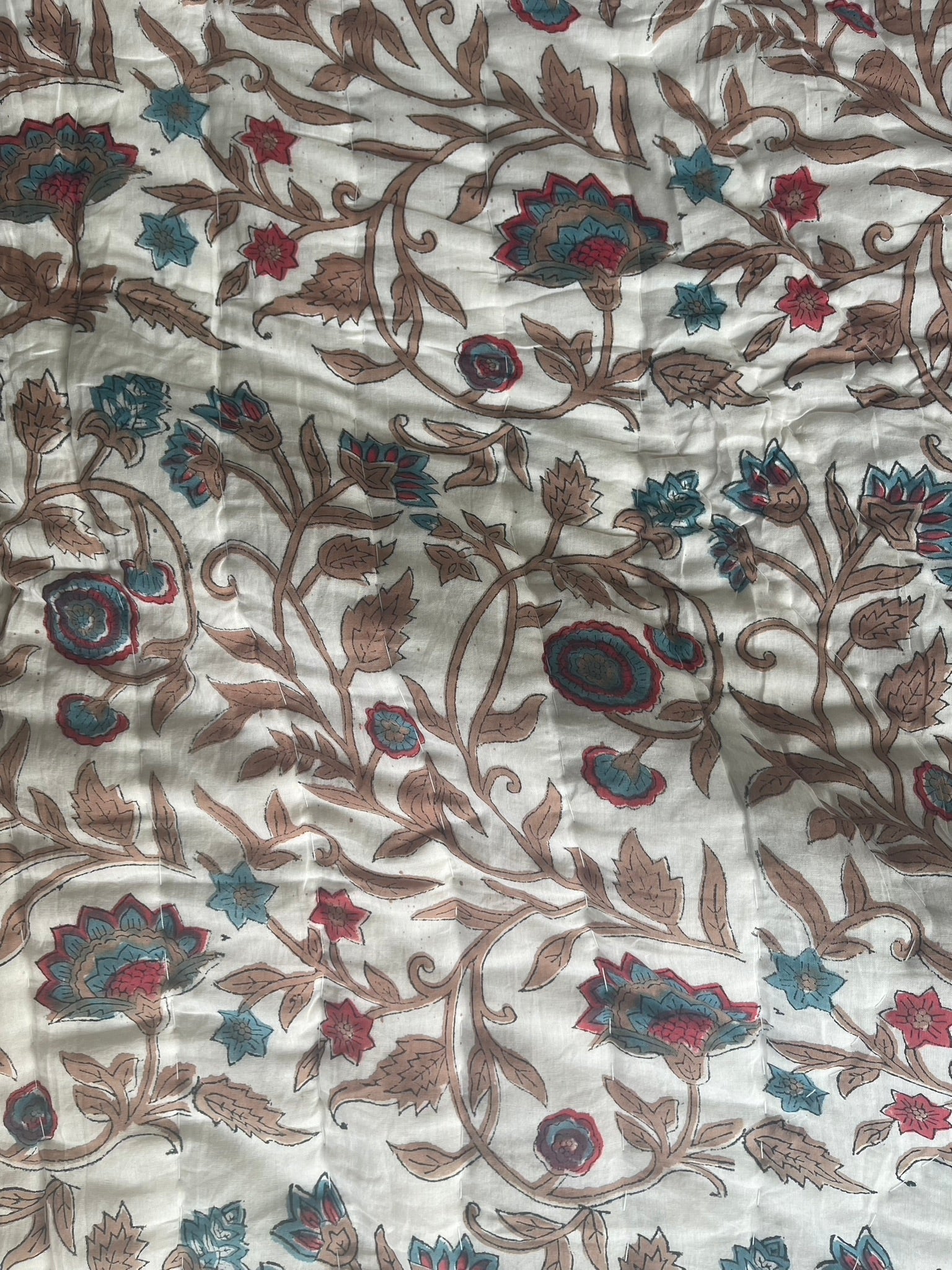 Jaipuri Cotton Quilt - Floral Jade