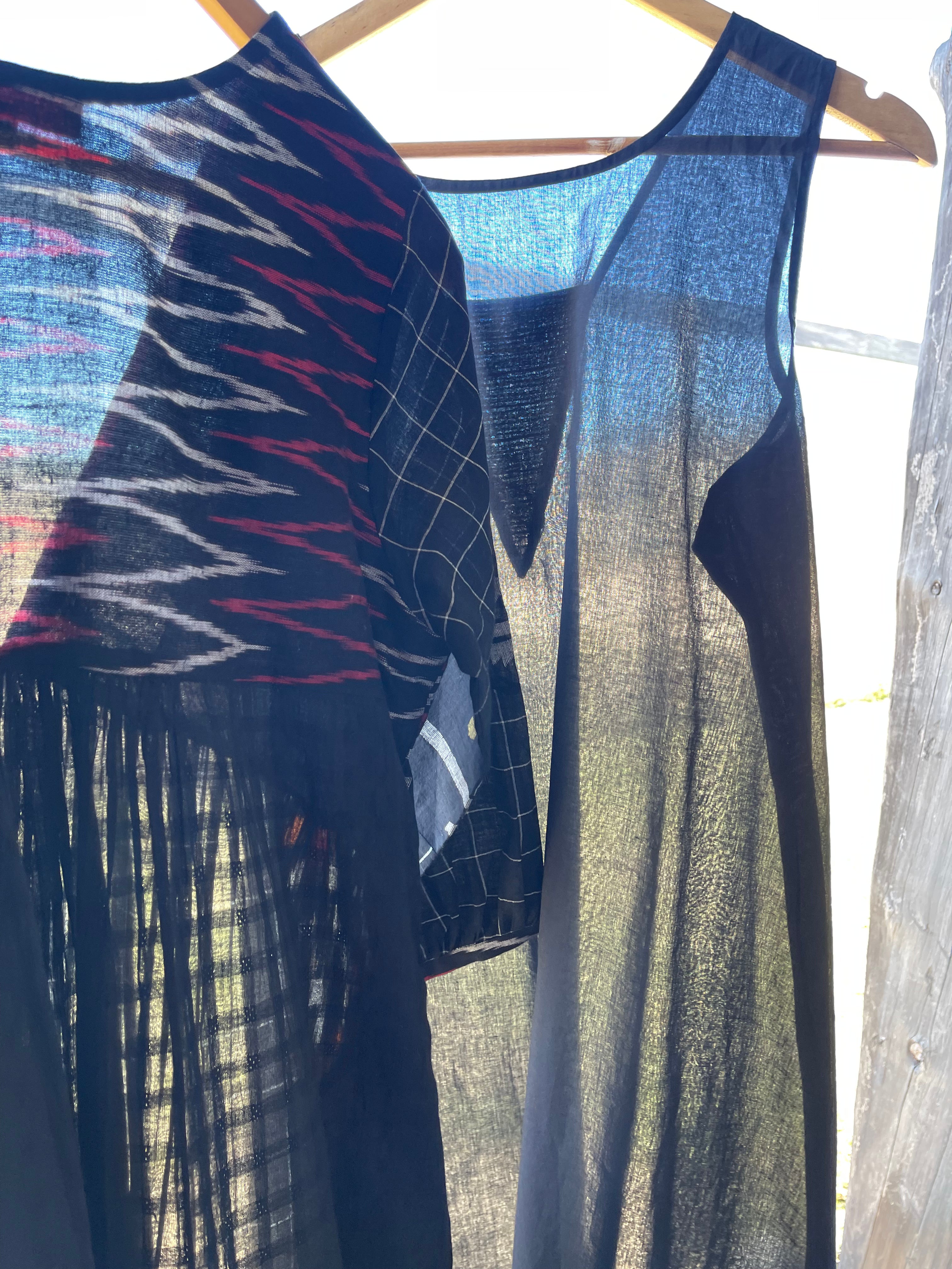 Jamdani Ikat Dress - Black