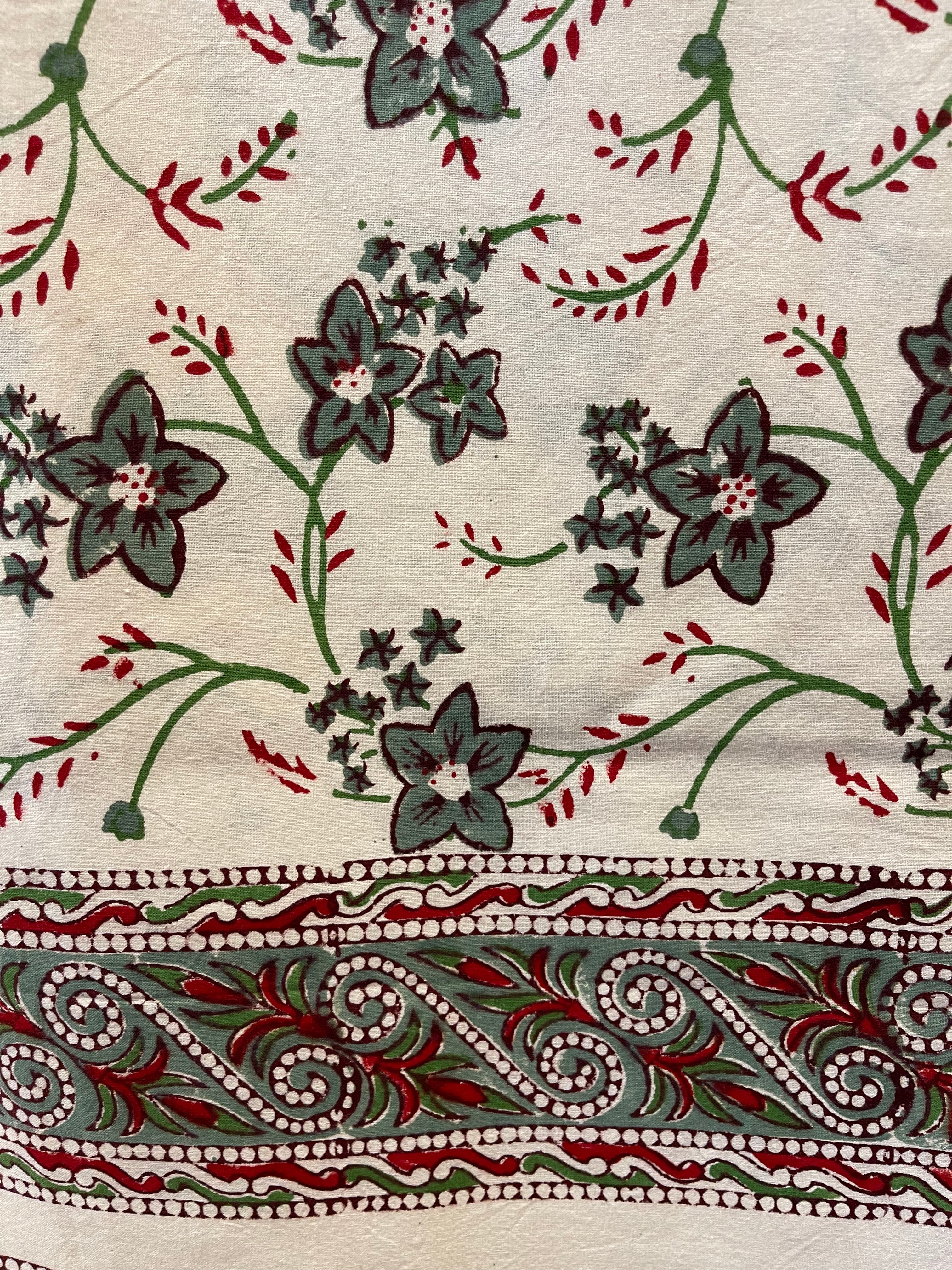 Handblock Printed Tablecloth Rectangular - Meadow