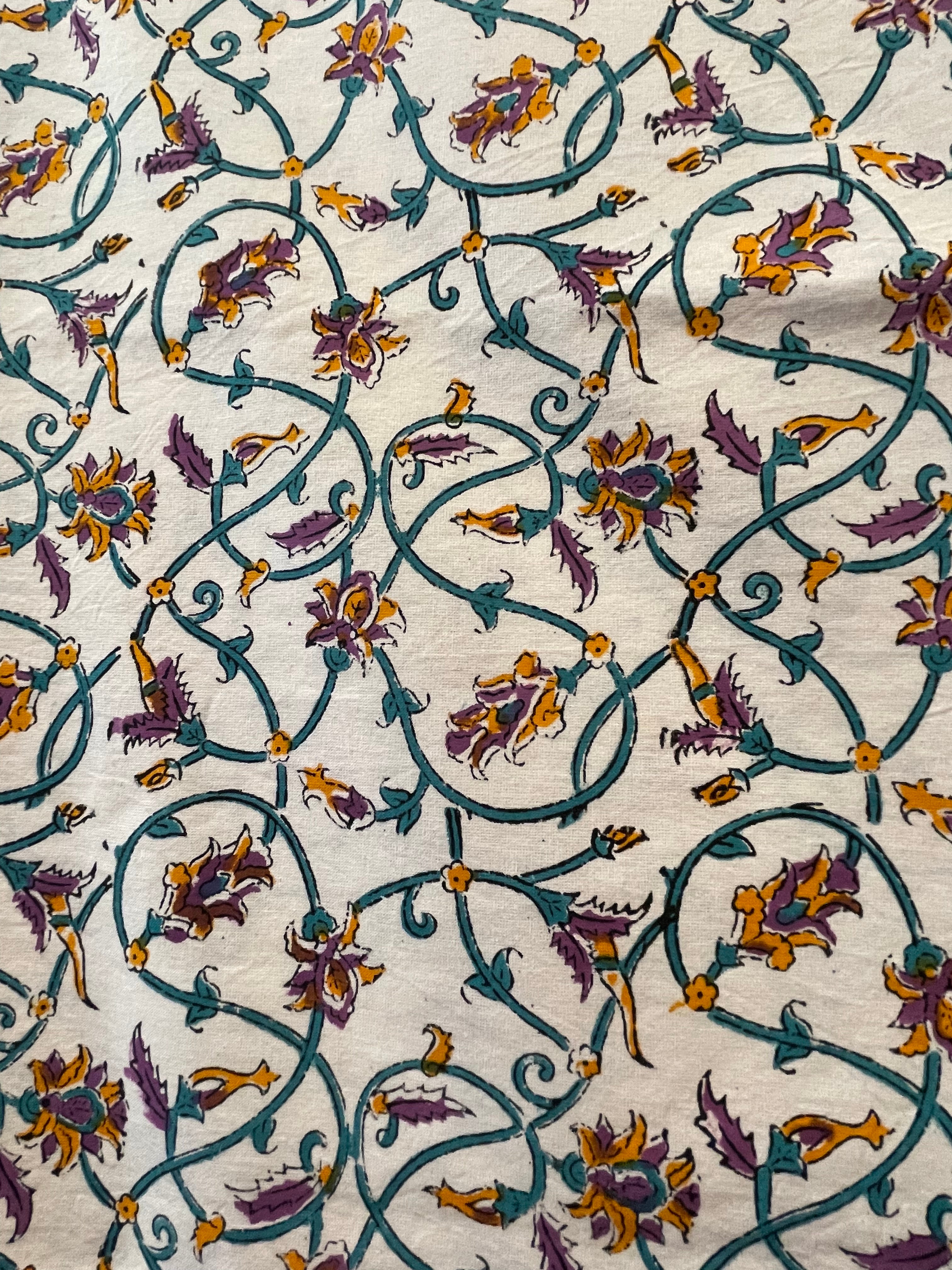 Handblock Printed Tablecloth Rectangular - Monet