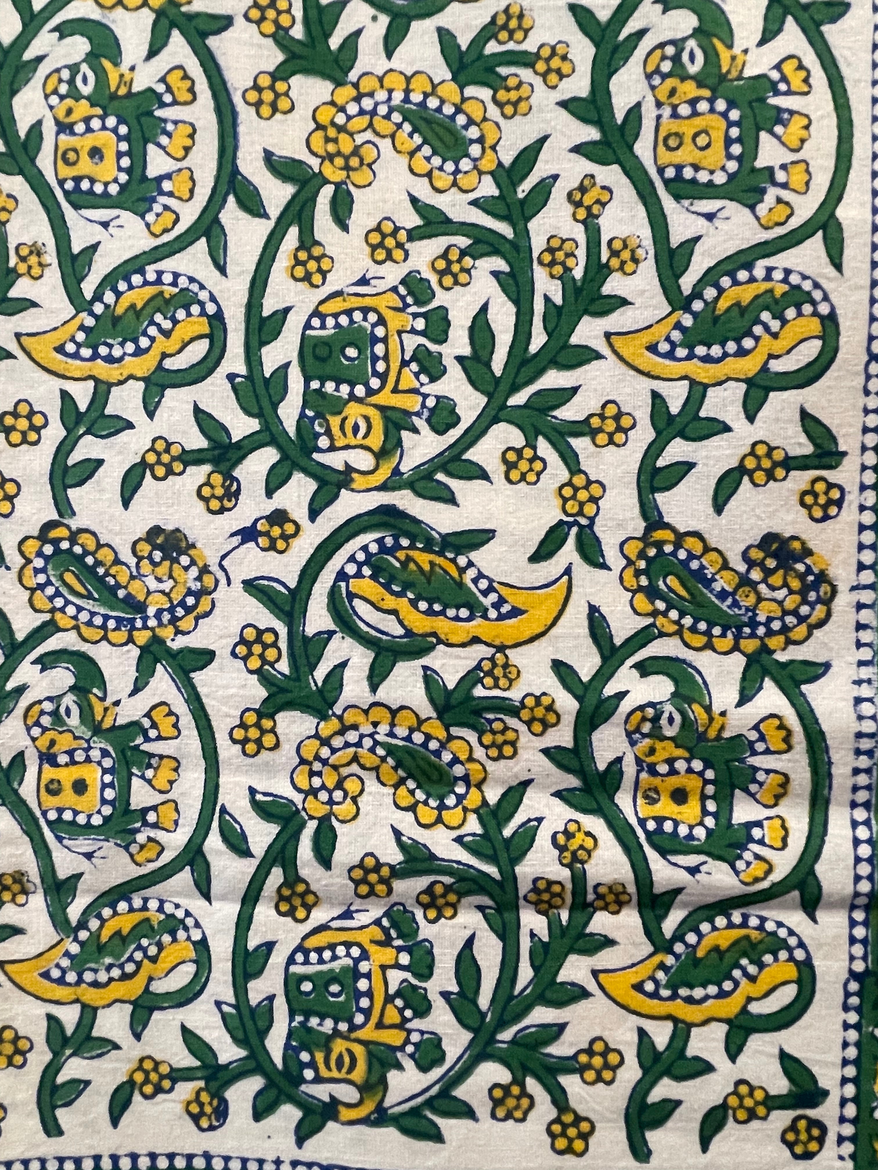 Handblock Printed Tablecloth Rectangular - Elephant Walk