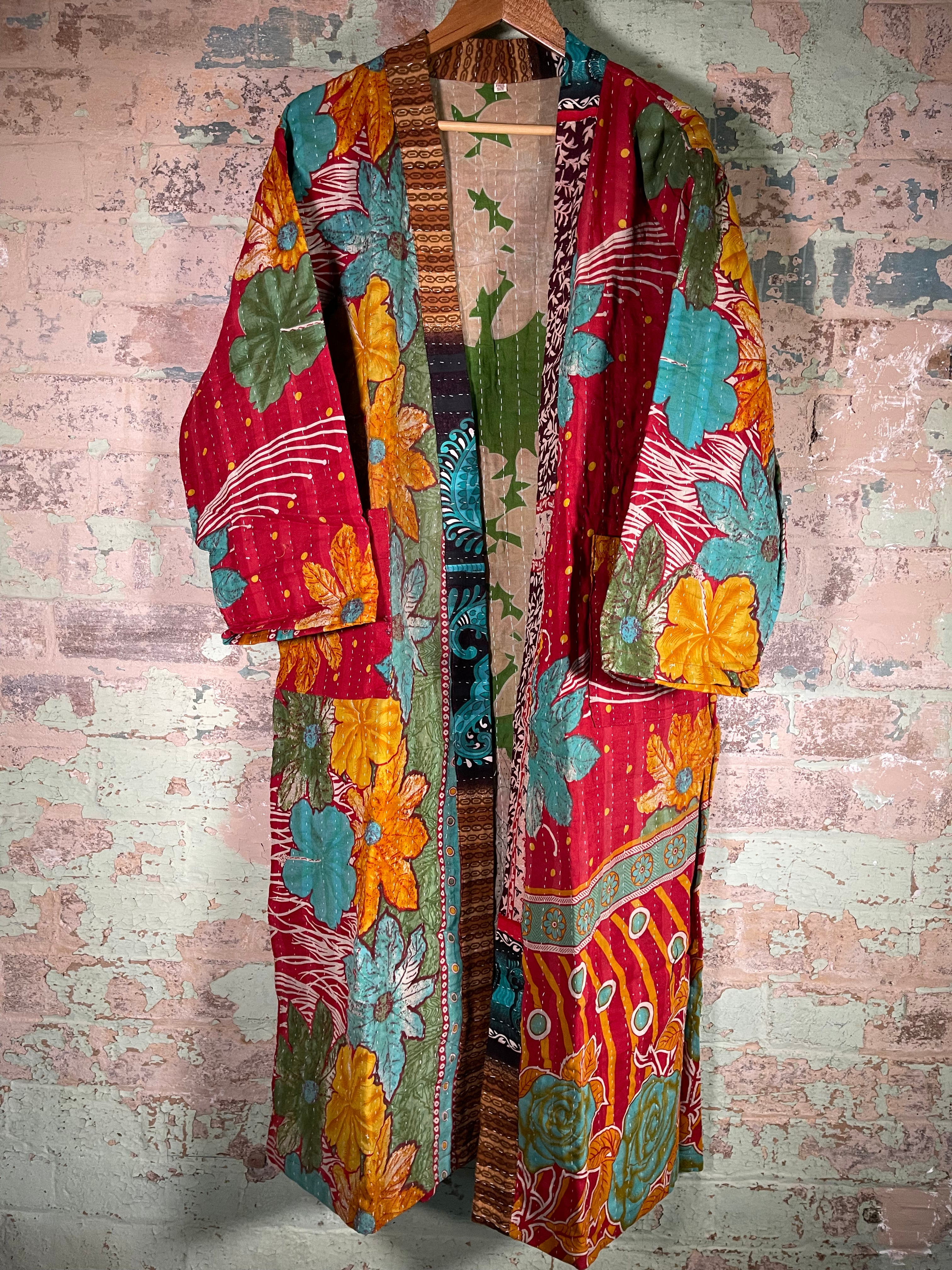 Vintage Kantha Kimono - Tropicana