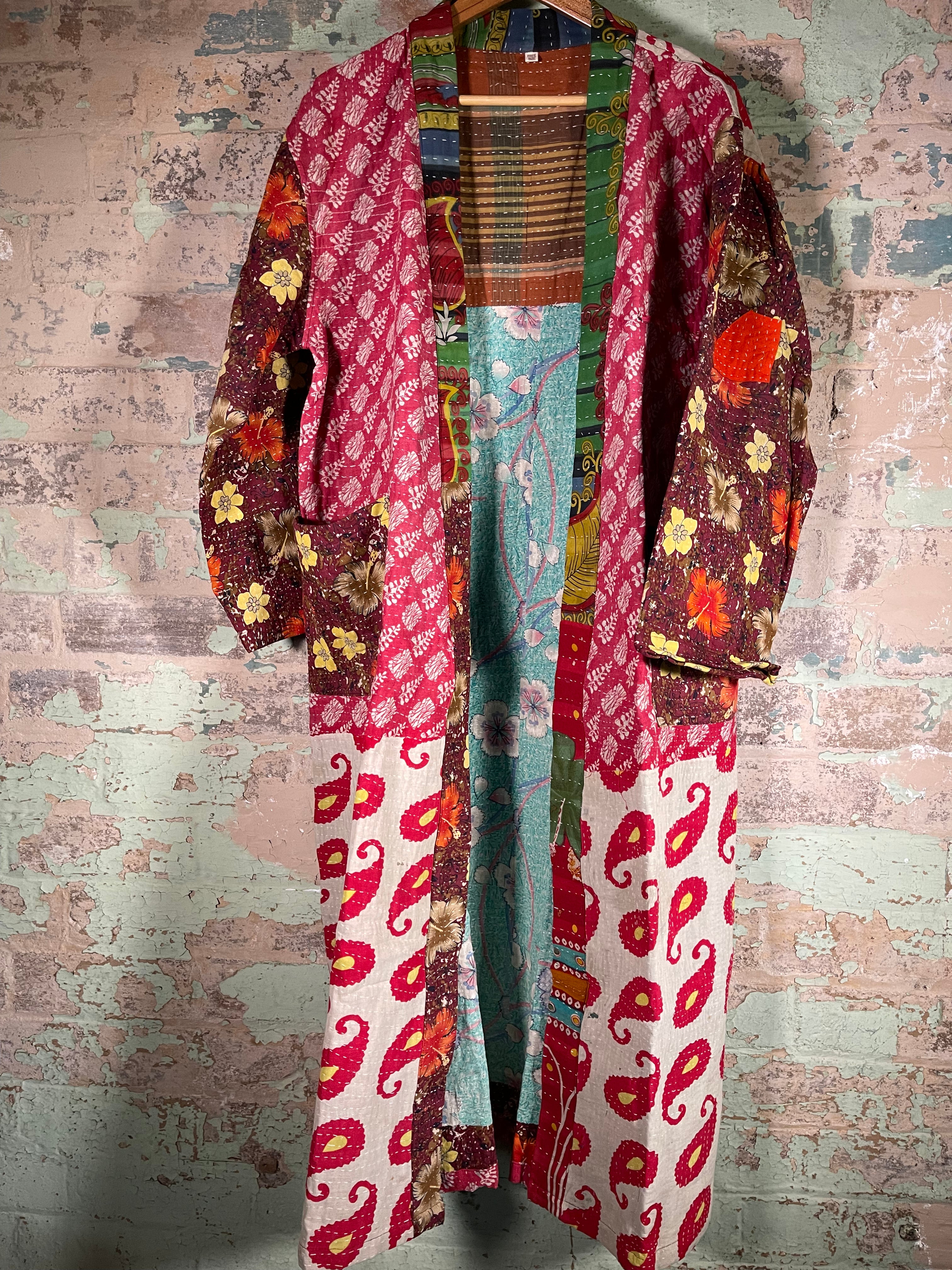 Vintage Kantha Kimono - Indian Retro