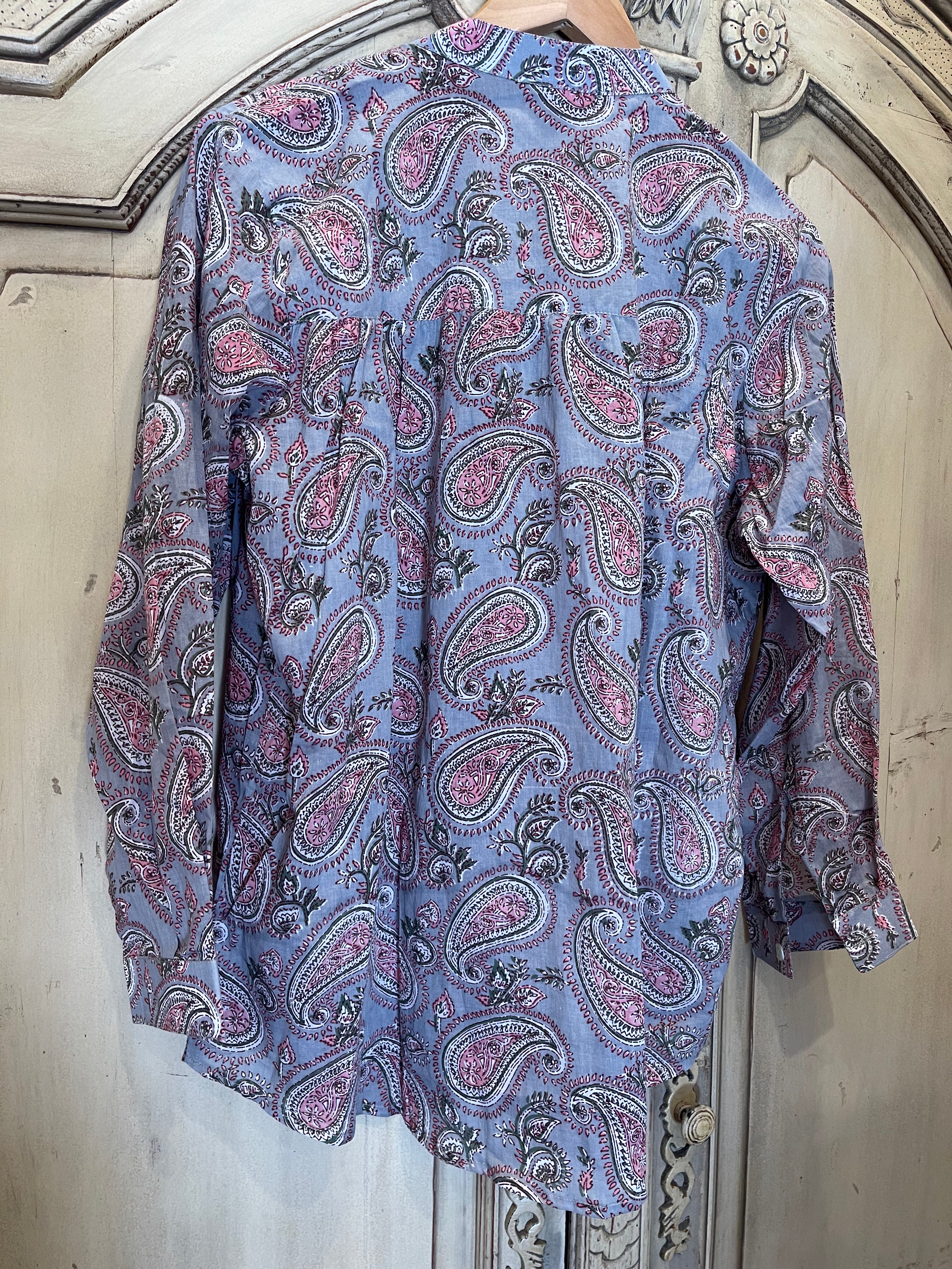 Handblock Printed Blouse - FRENCH PAISLEY
