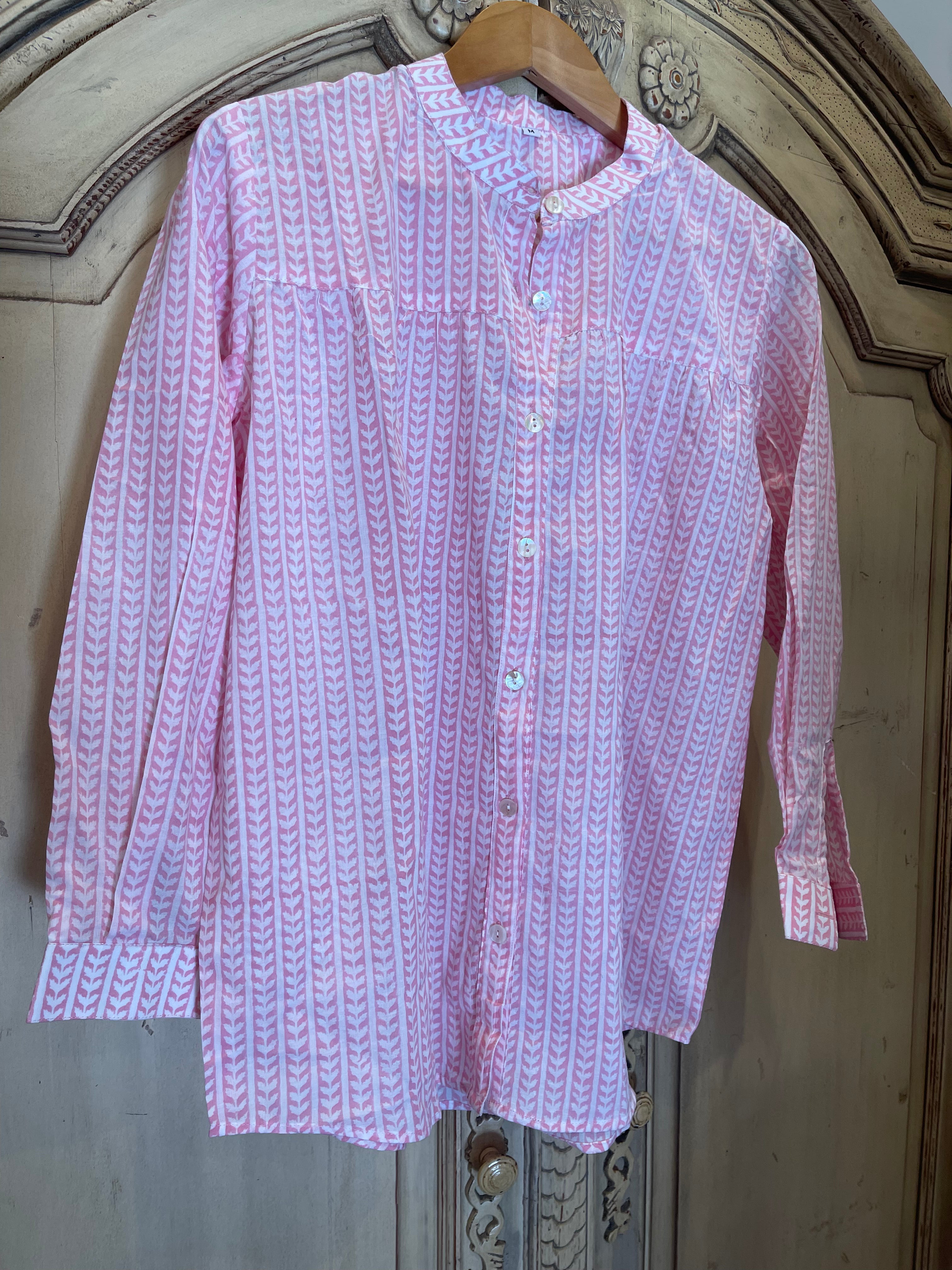 Handblock Printed Blouse - PRETTY PINK