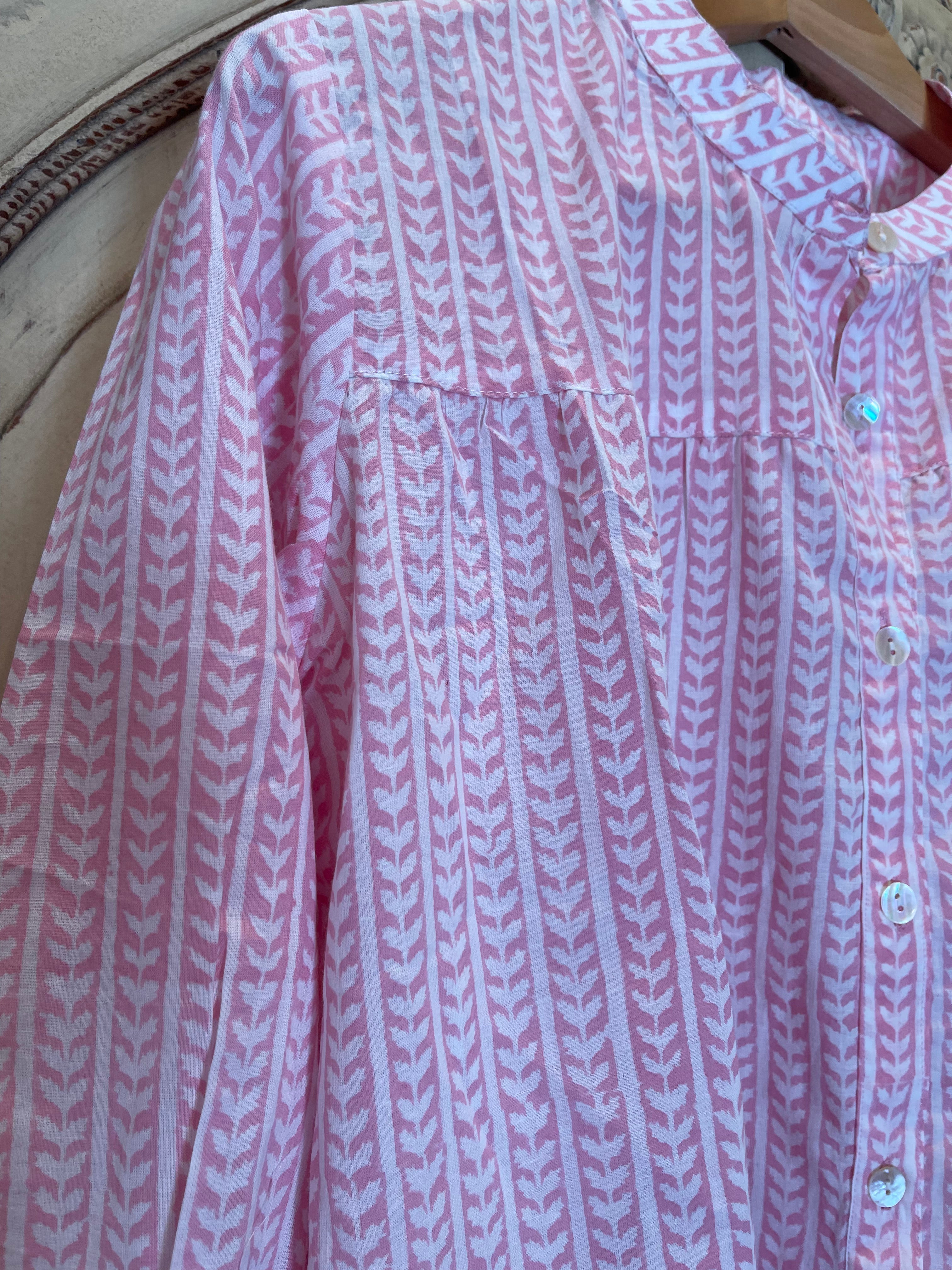 Handblock Printed Blouse - PRETTY PINK