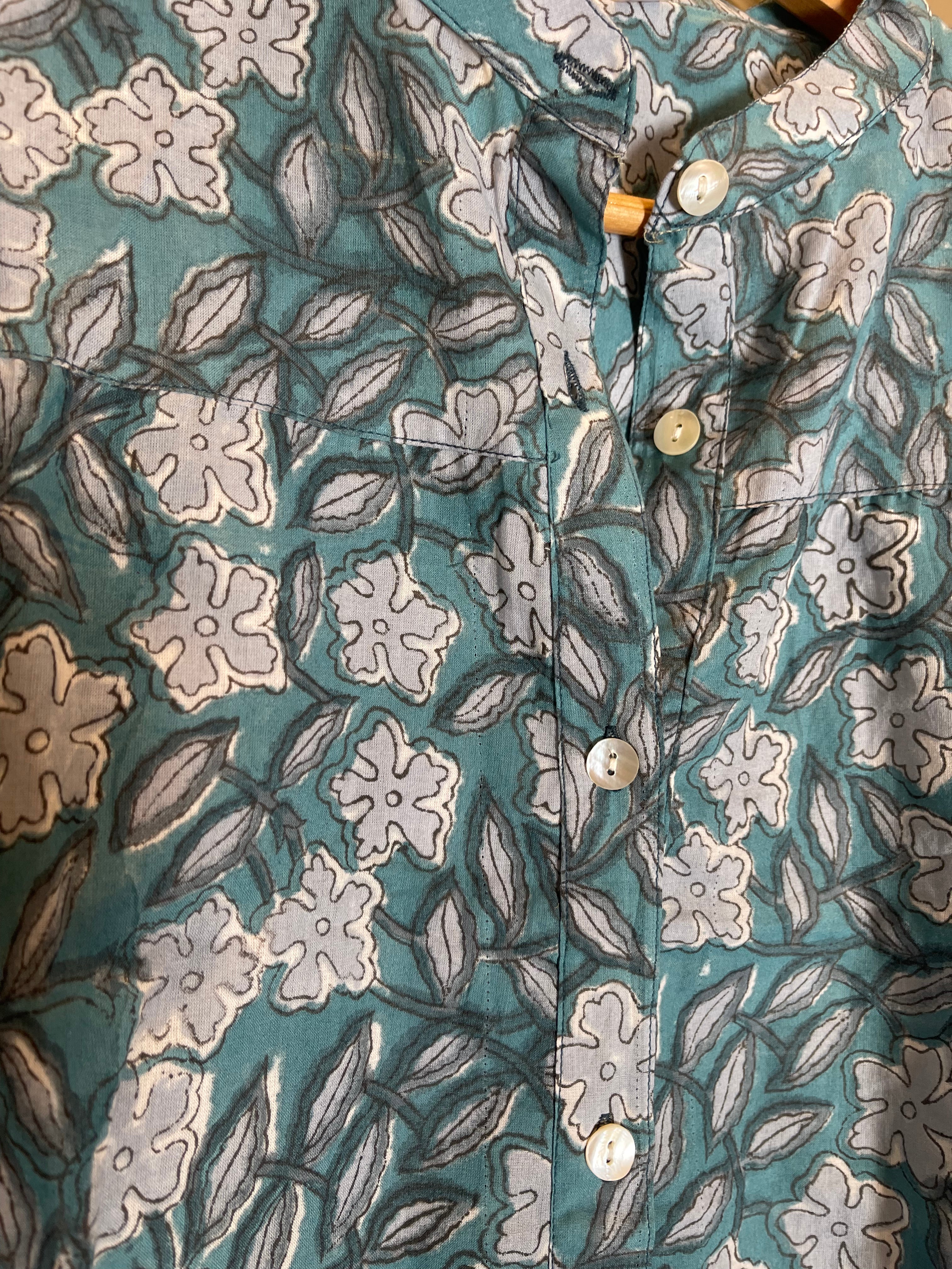 Handblock Printed Blouse - SEA