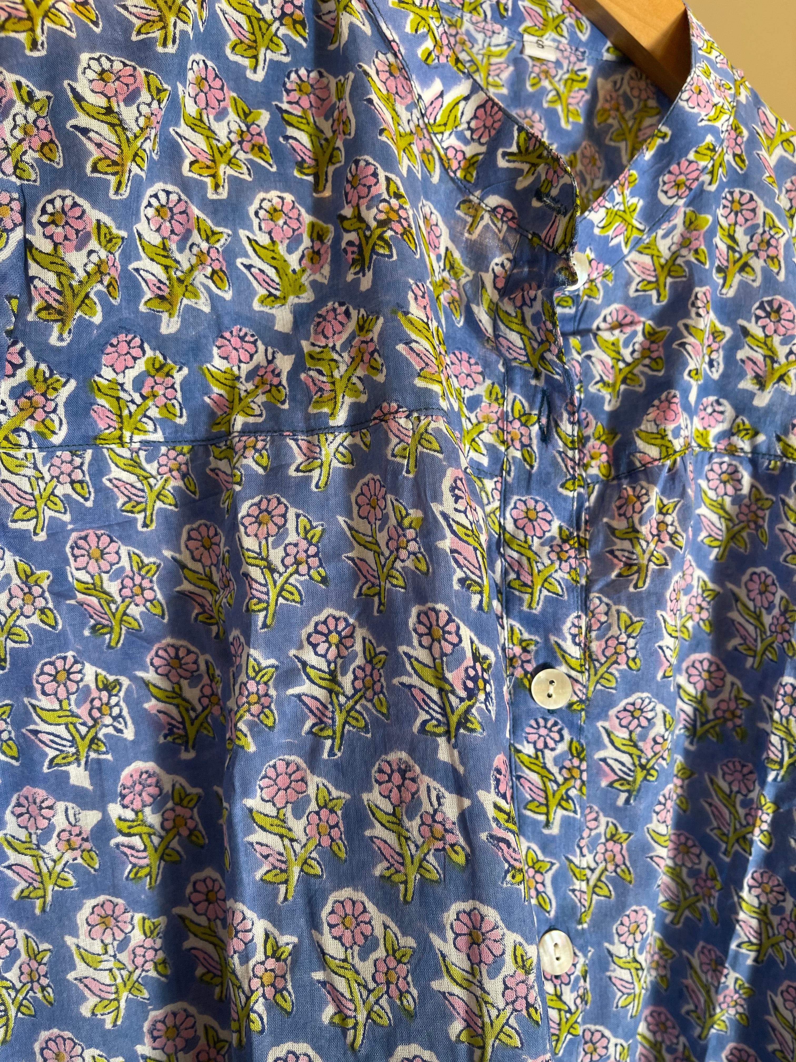 Handblock Printed Blouse - FRENCH GARDEN