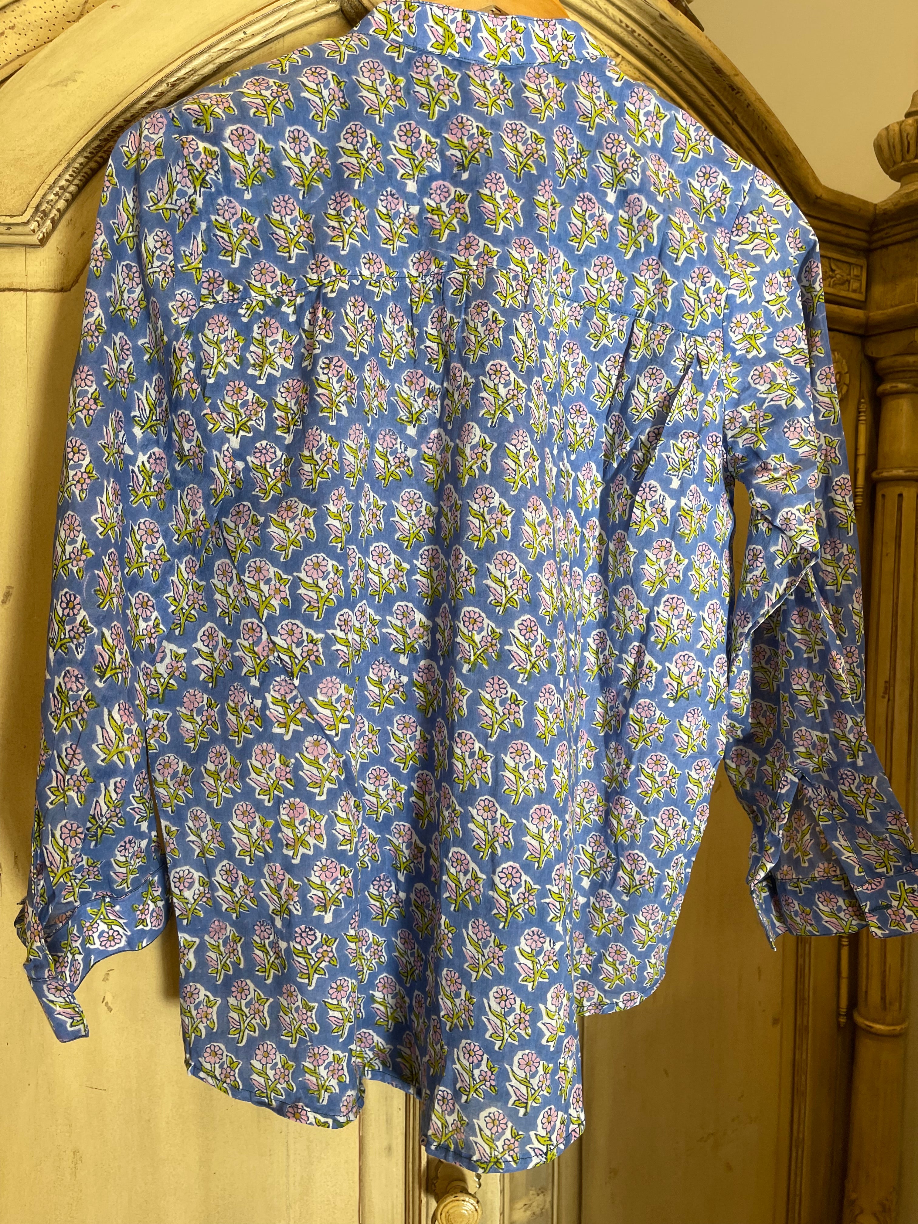 Handblock Printed Blouse - FRENCH GARDEN