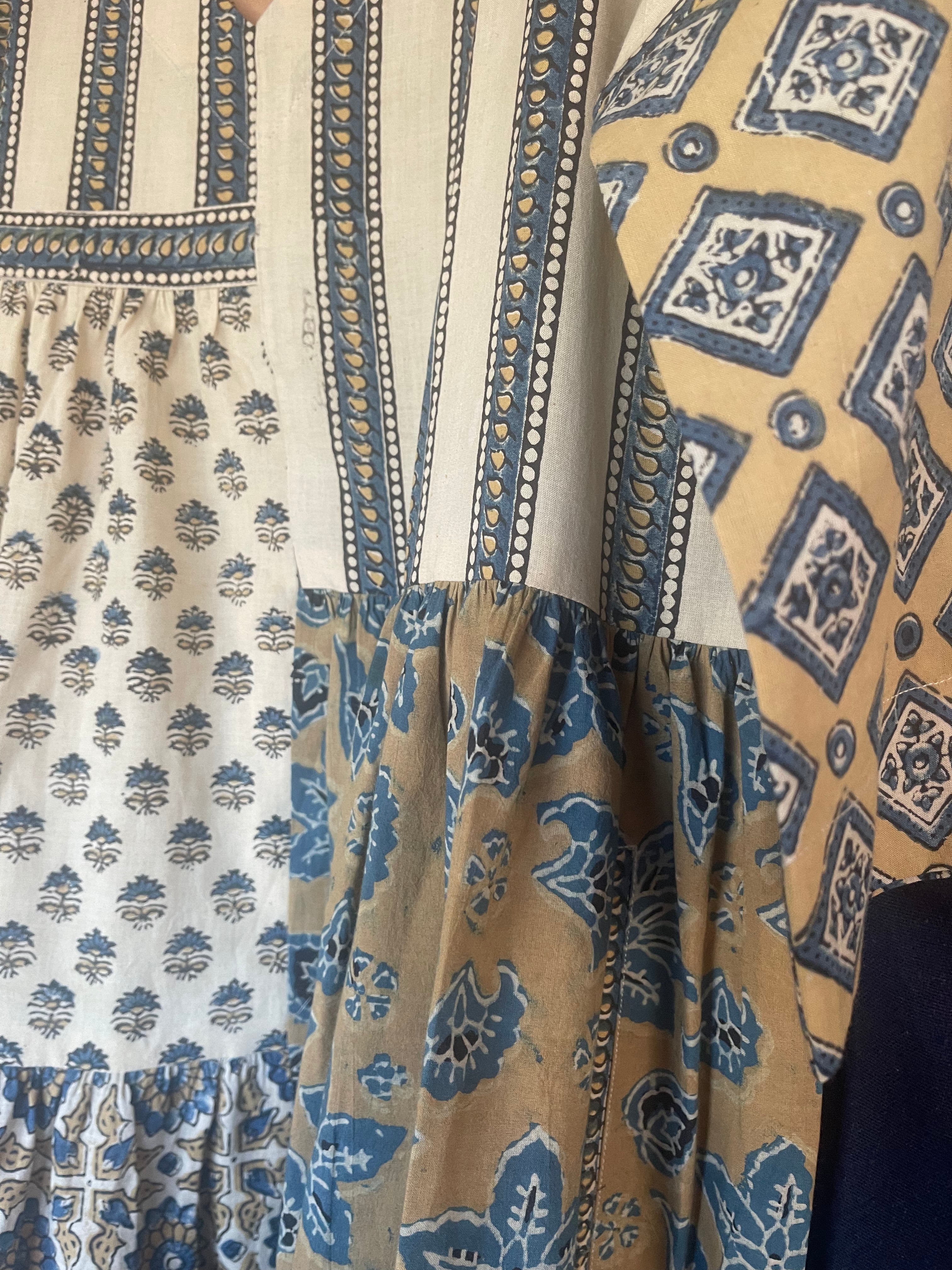 Handblock Printed Dress - AJRAKH STONE S