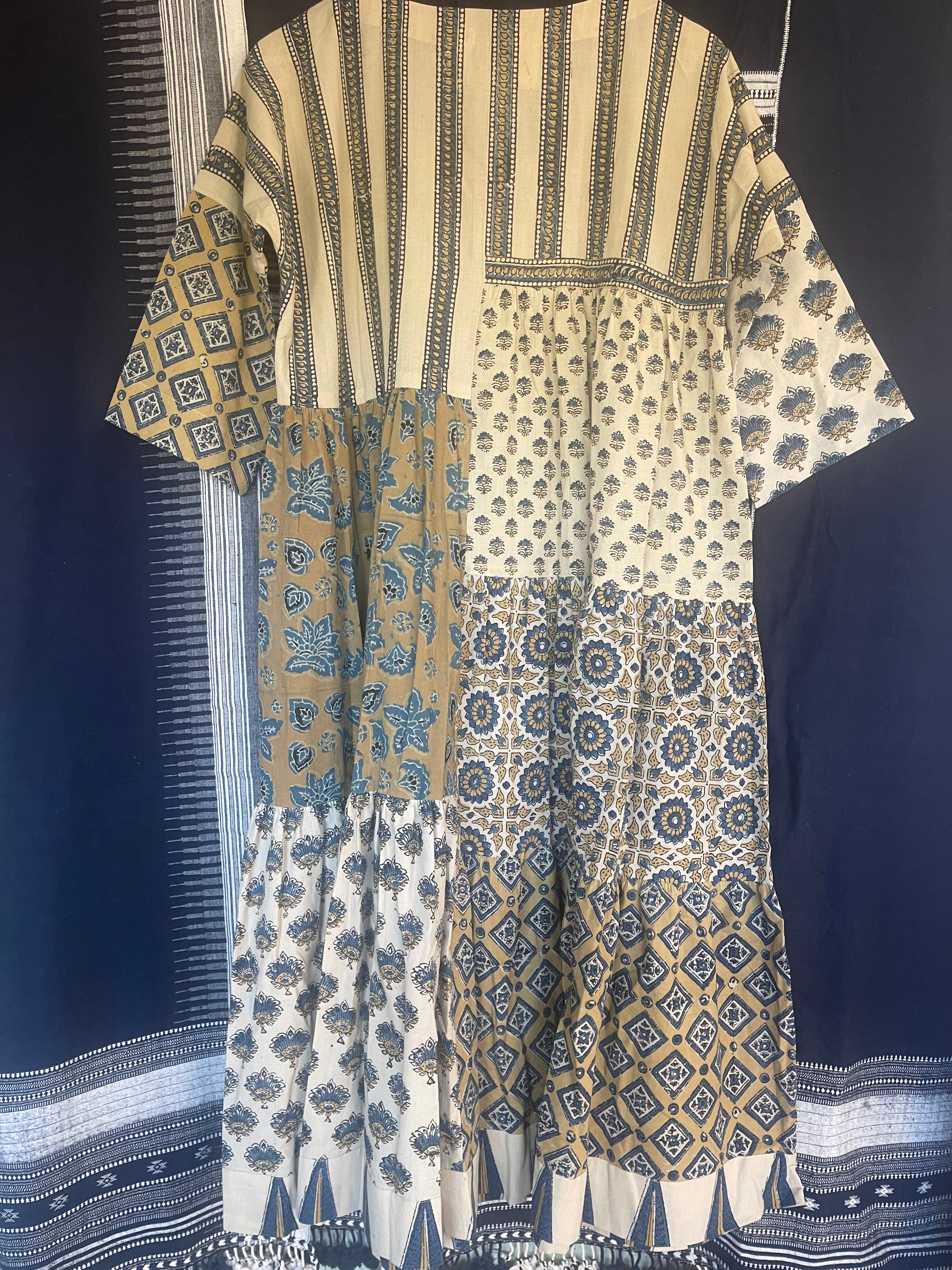 Handblock Printed Dress - AJRAKH STONE S