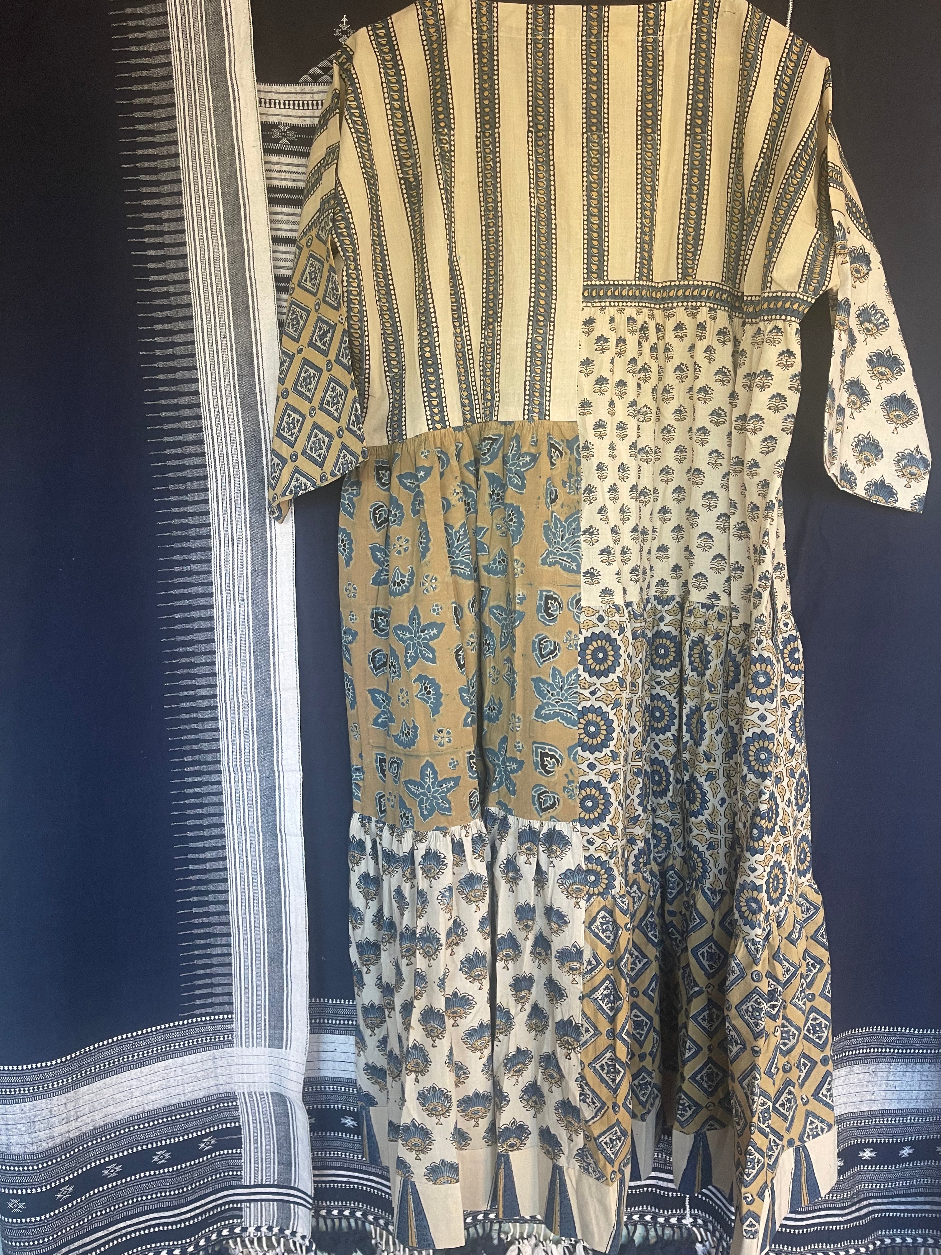 Handblock Printed Dress - AJRAKH STONE M