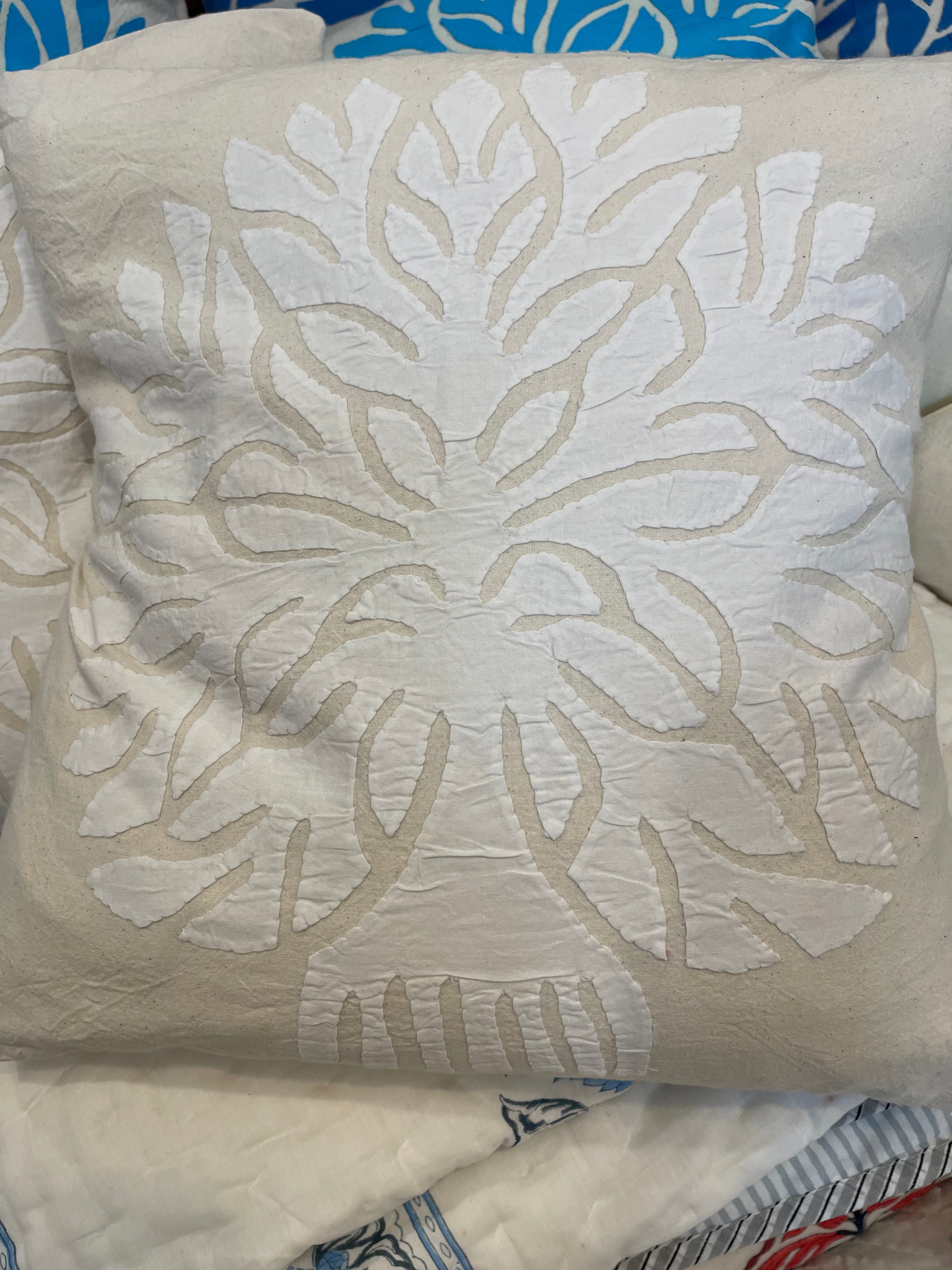 Appliqué Cushion - Tree of Life White