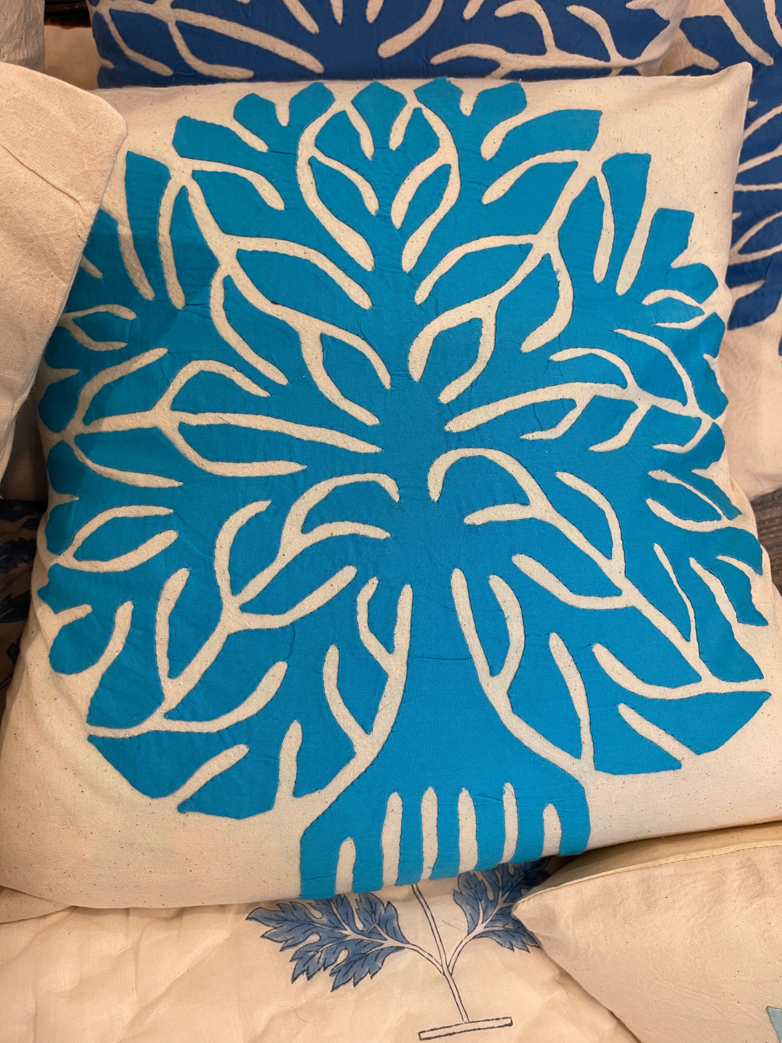 Appliqué Cushion - Tree of Life Lagoon