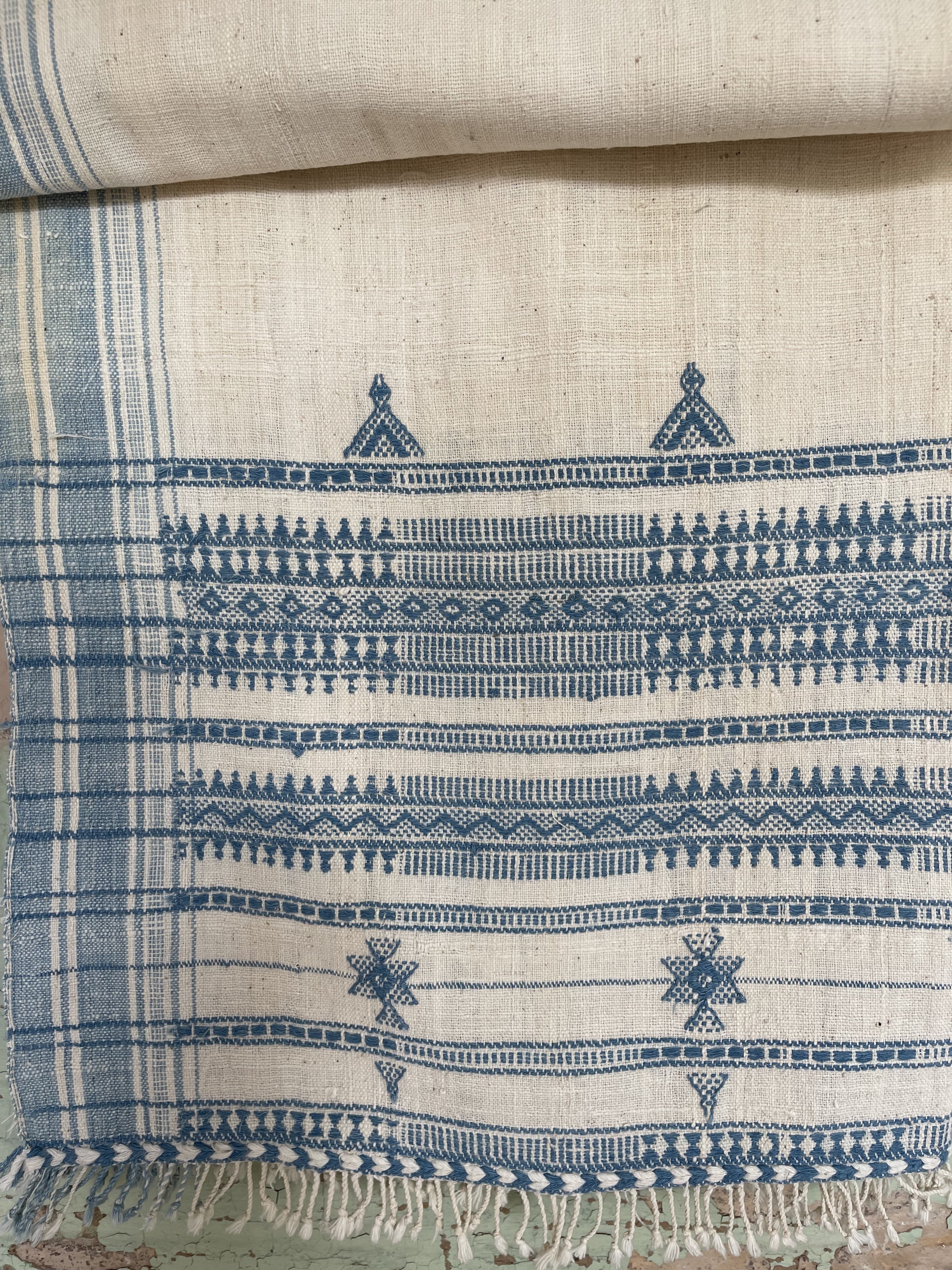 Handspun Cotton Shawl - Nordic Indigo