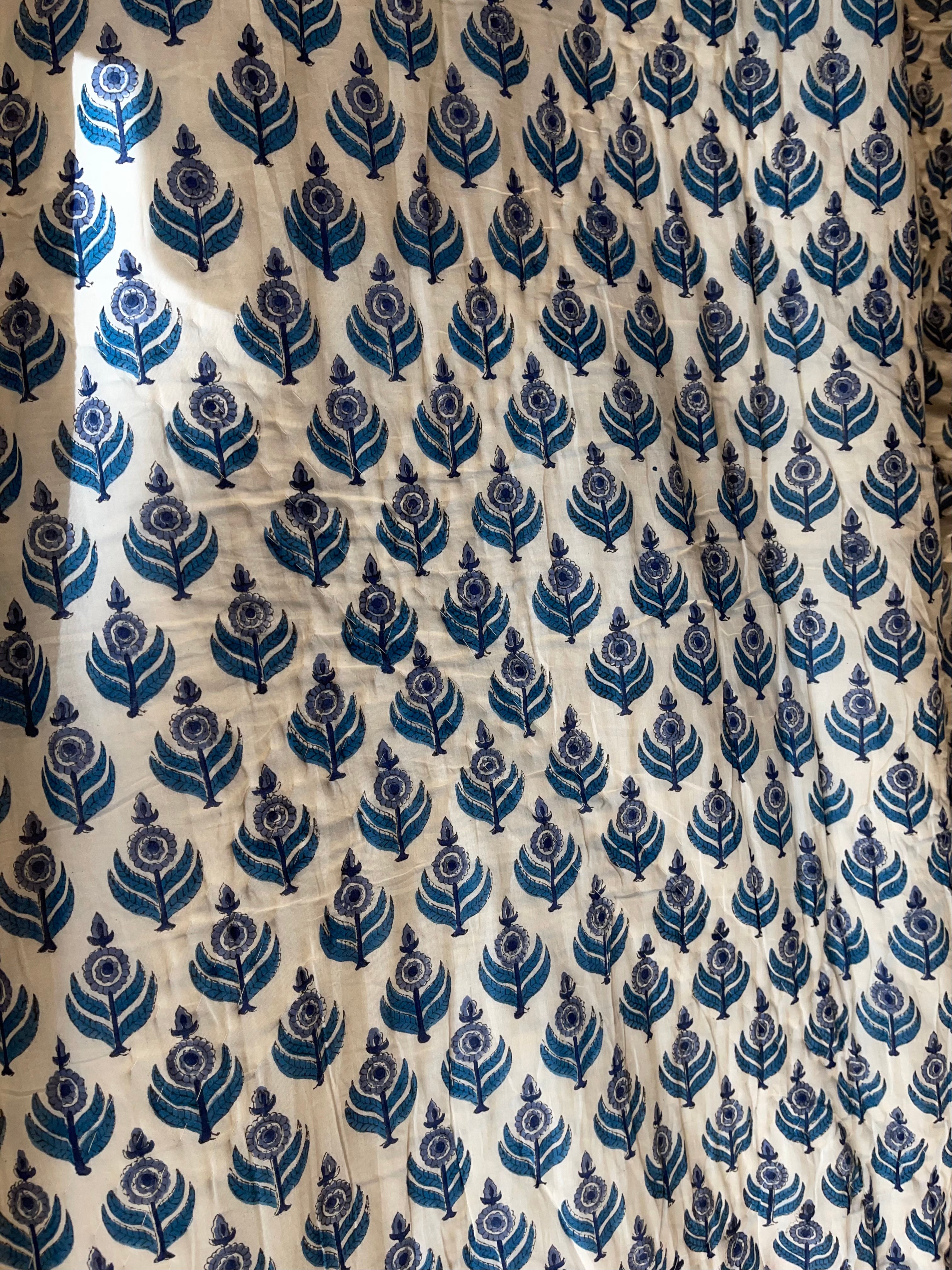 JAIPURI RAZAI - Soft Teal Floral