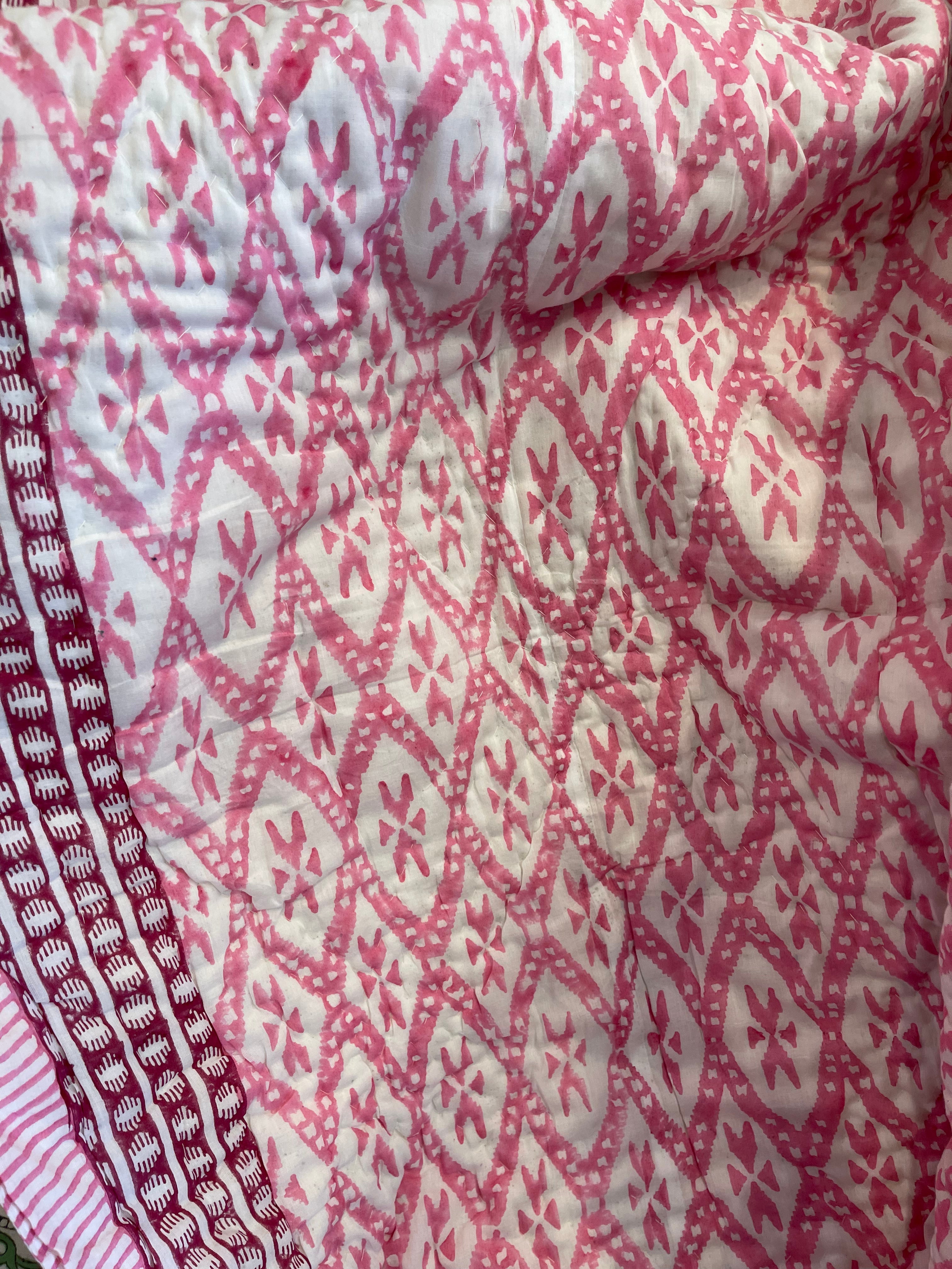 JAIPURI RAZAI - Pink Palm Oasis