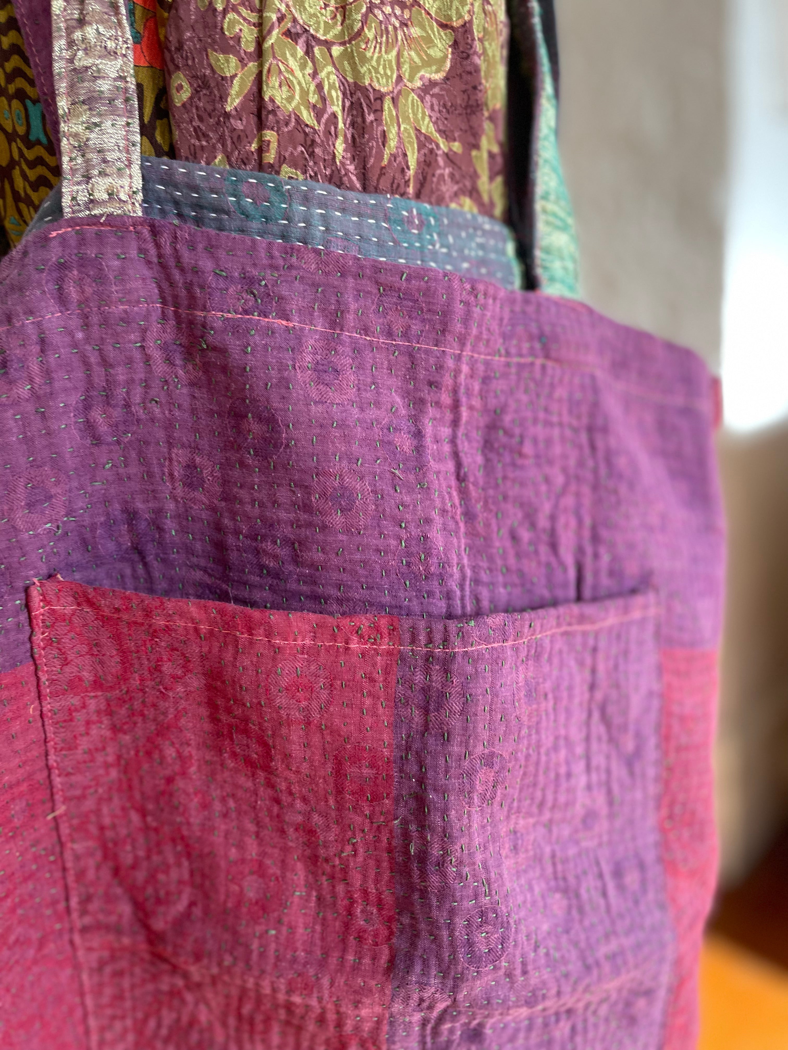Vintage Kantha Tote - Amethyst