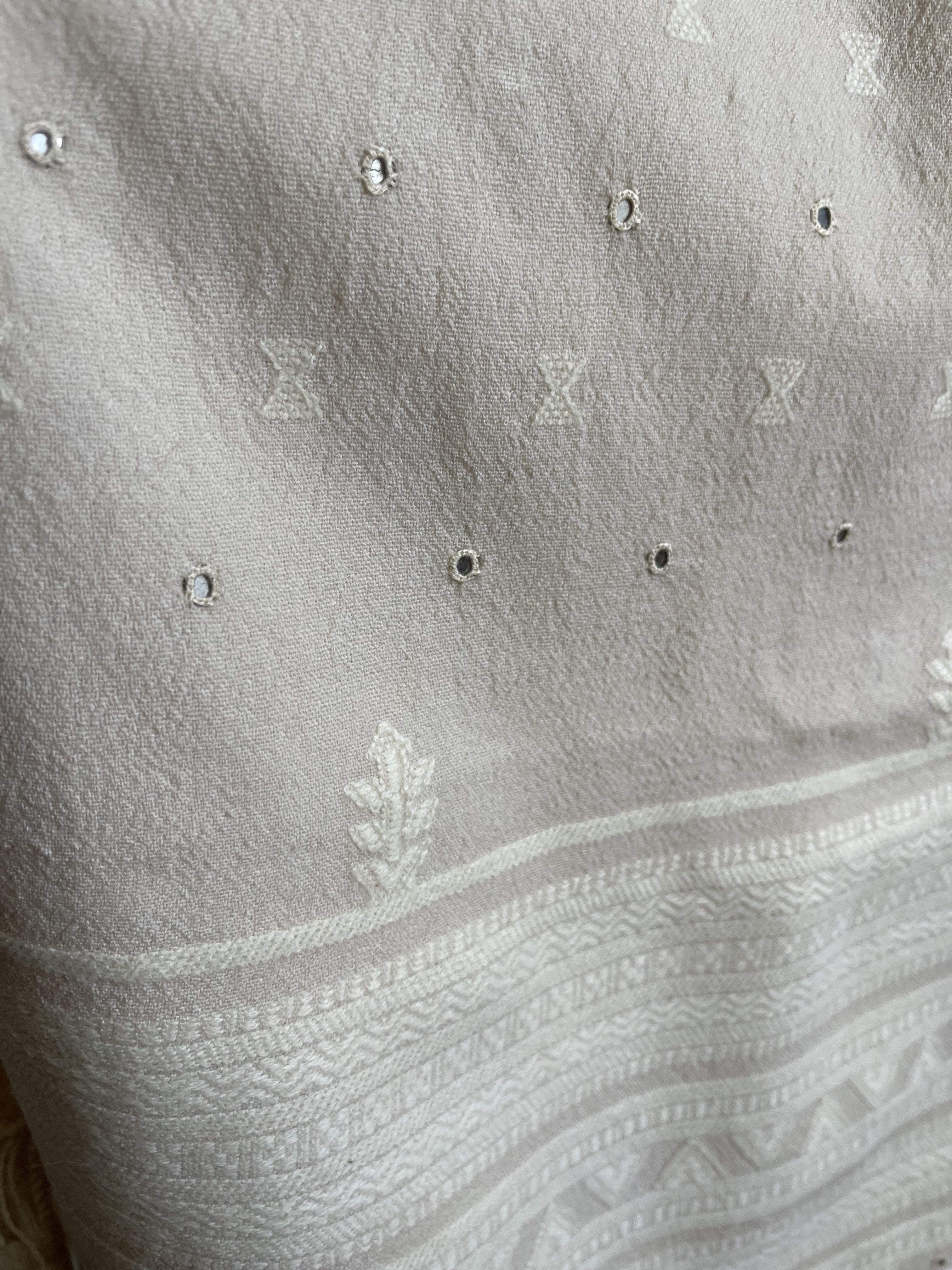 Handloomed Merino Wool Wrap - Mirror Snow