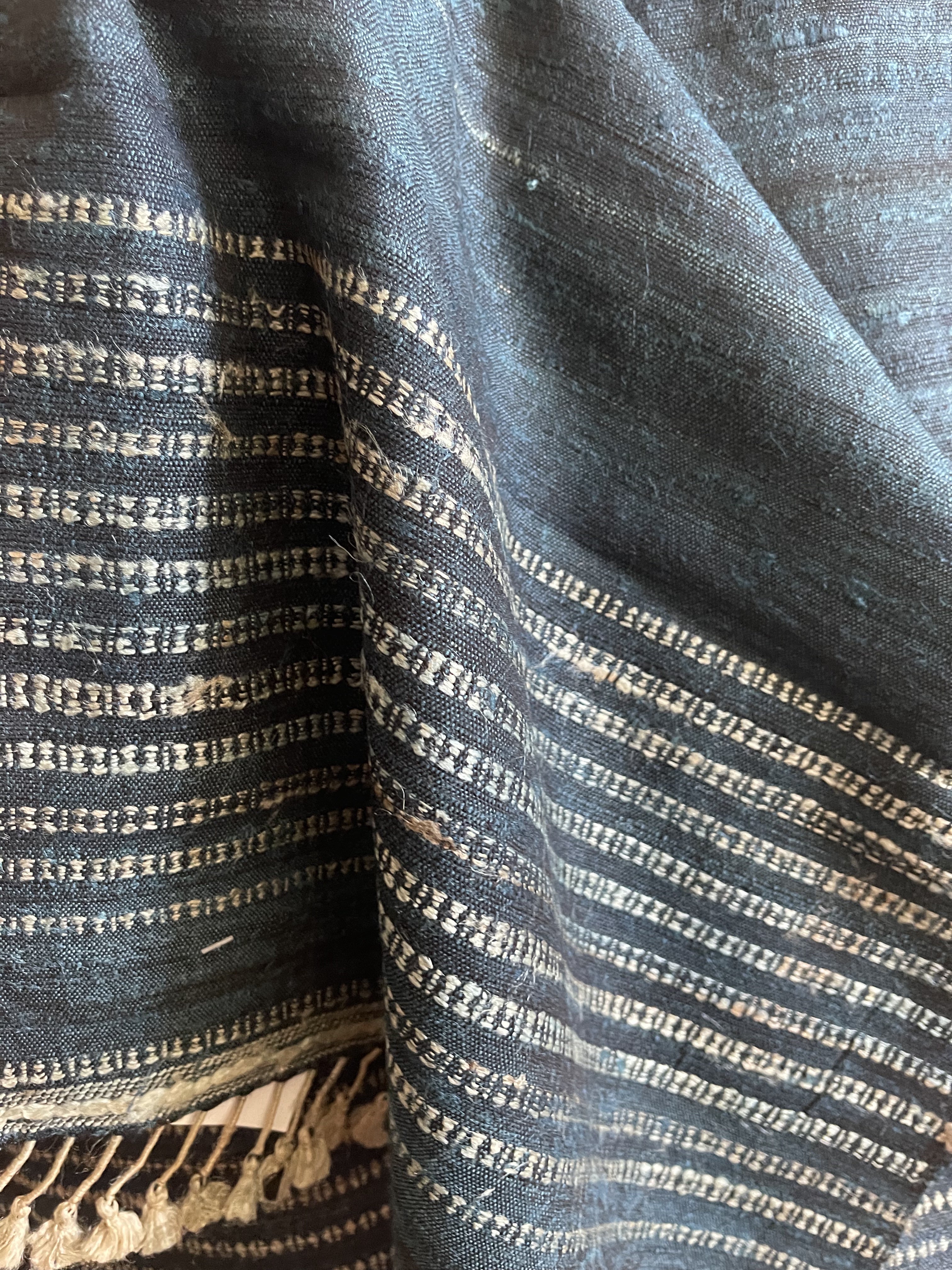 Handloomed Silk + Wool Scarf - Rich Indigo