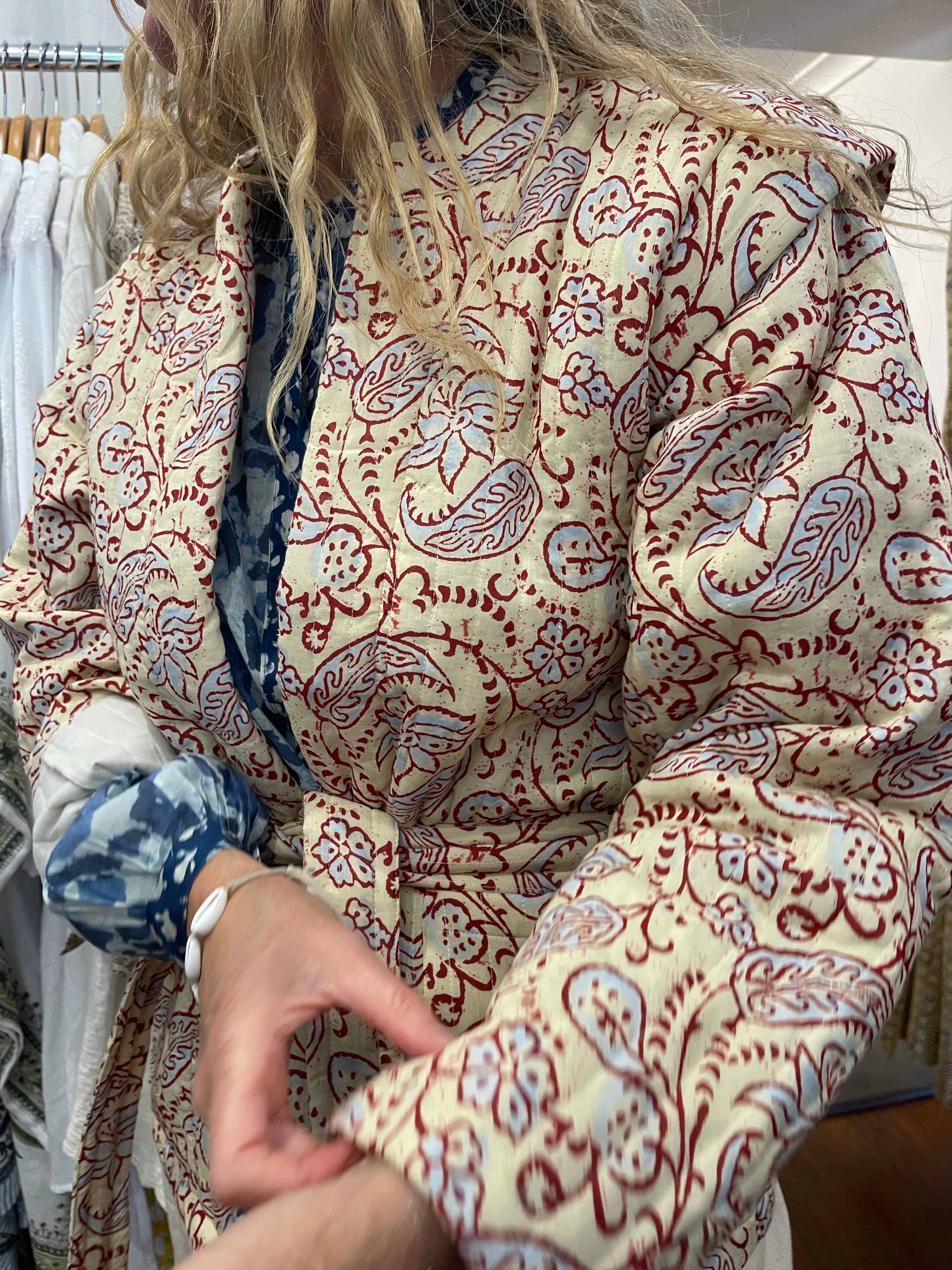 Paisley Kimono - Coral