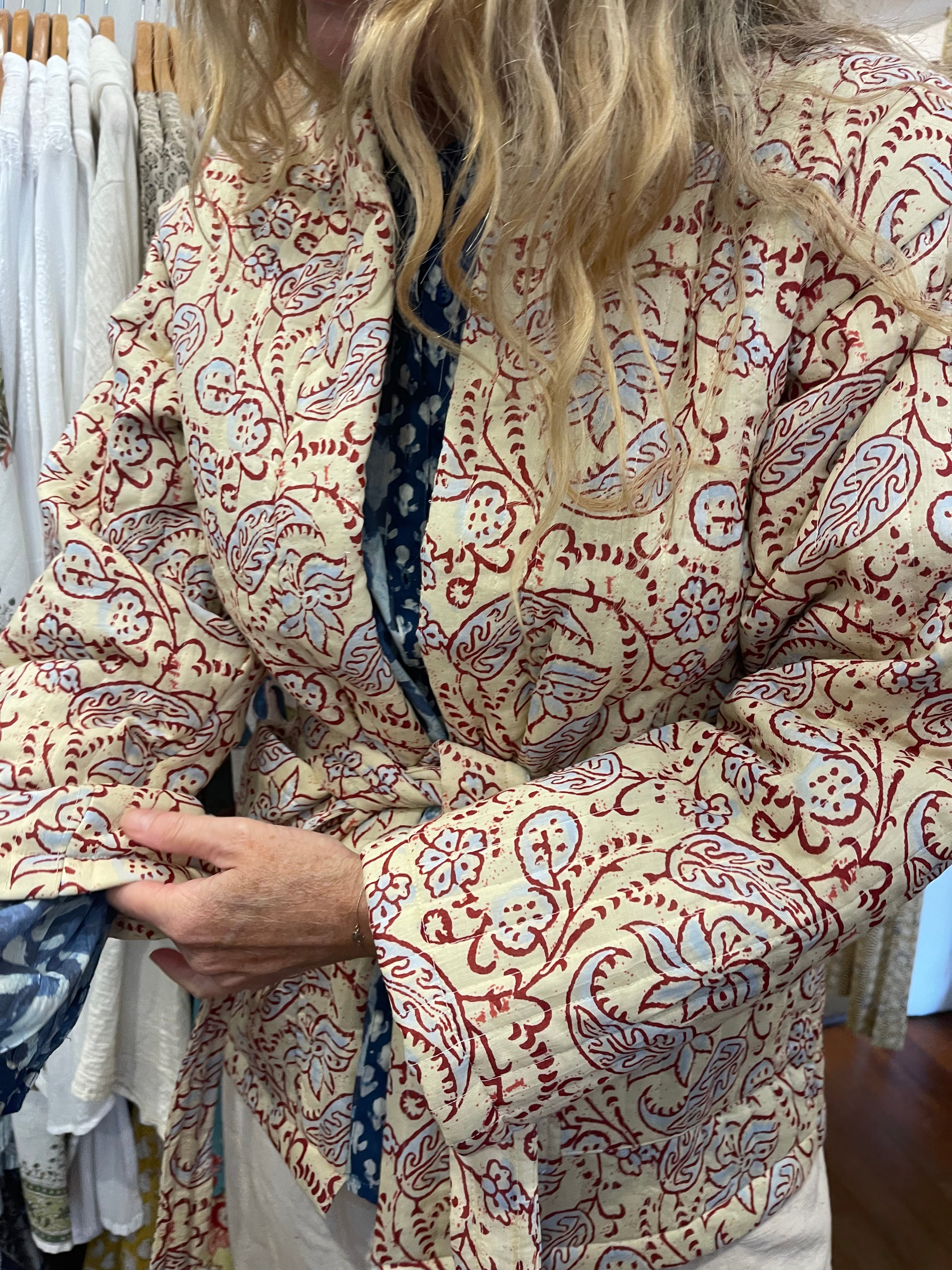 Paisley Kimono - Coral