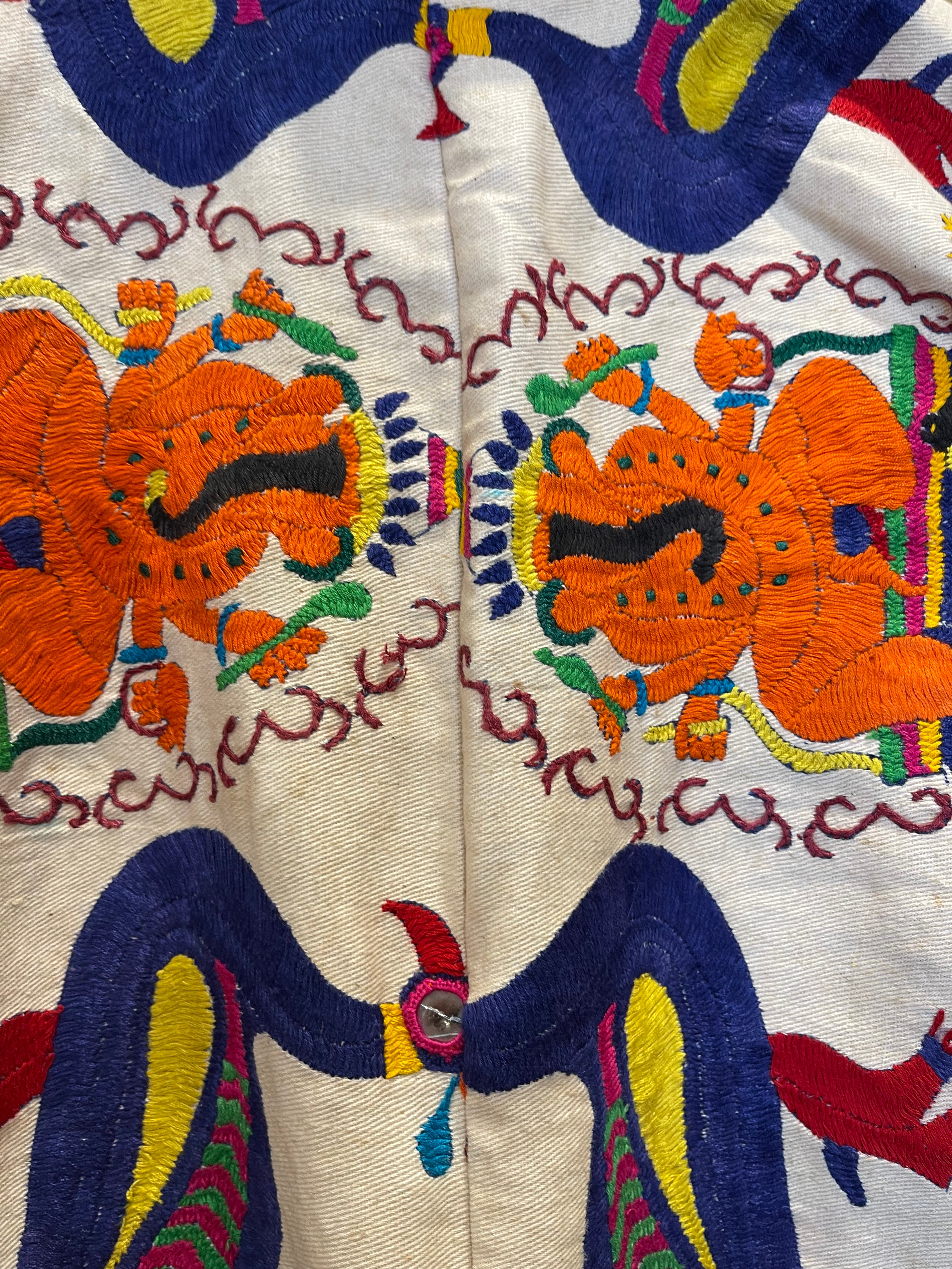 Vintage Embroidered Coat - Peacock