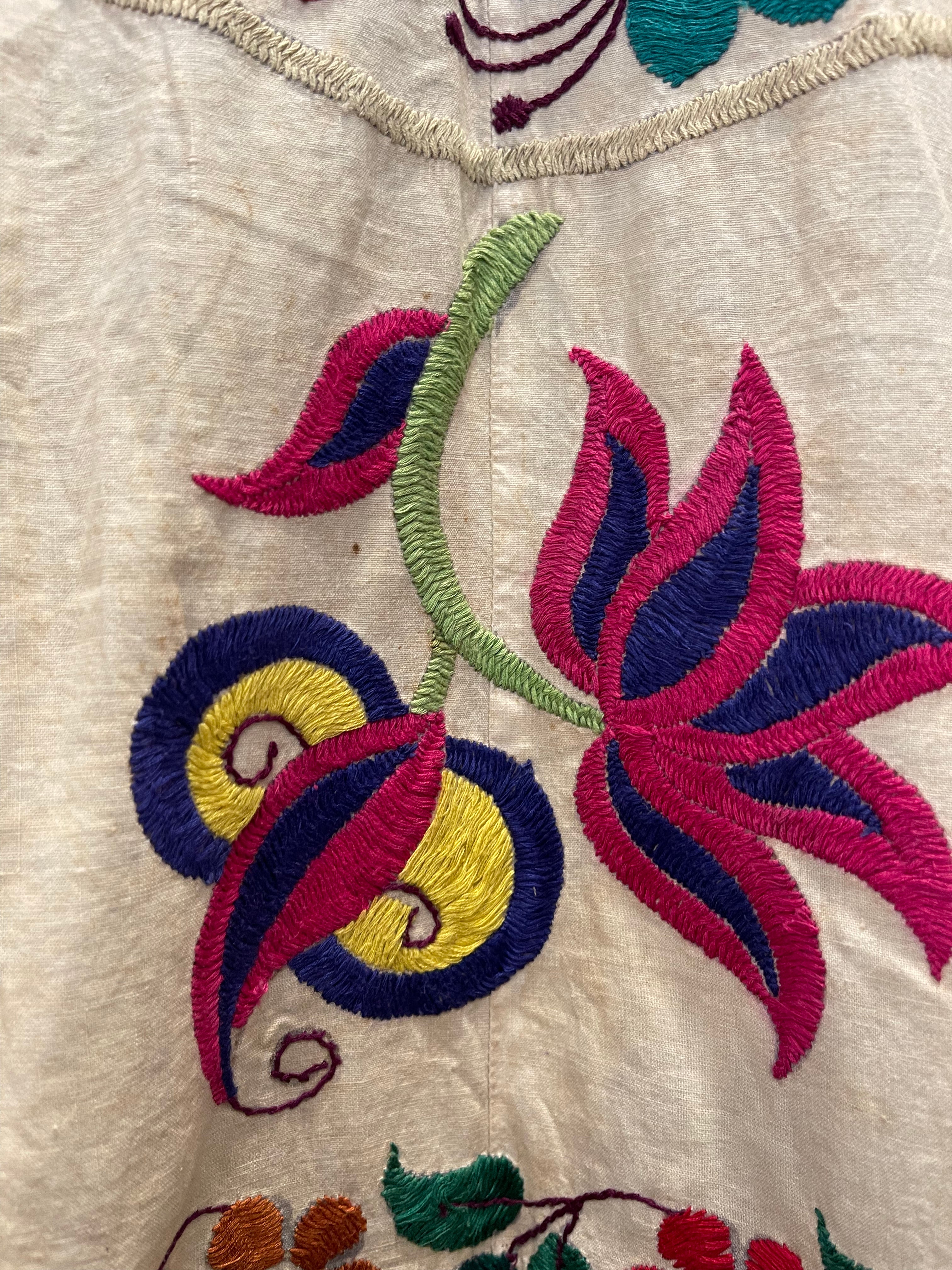 Vintage Embroidered Coat - Floral Ring