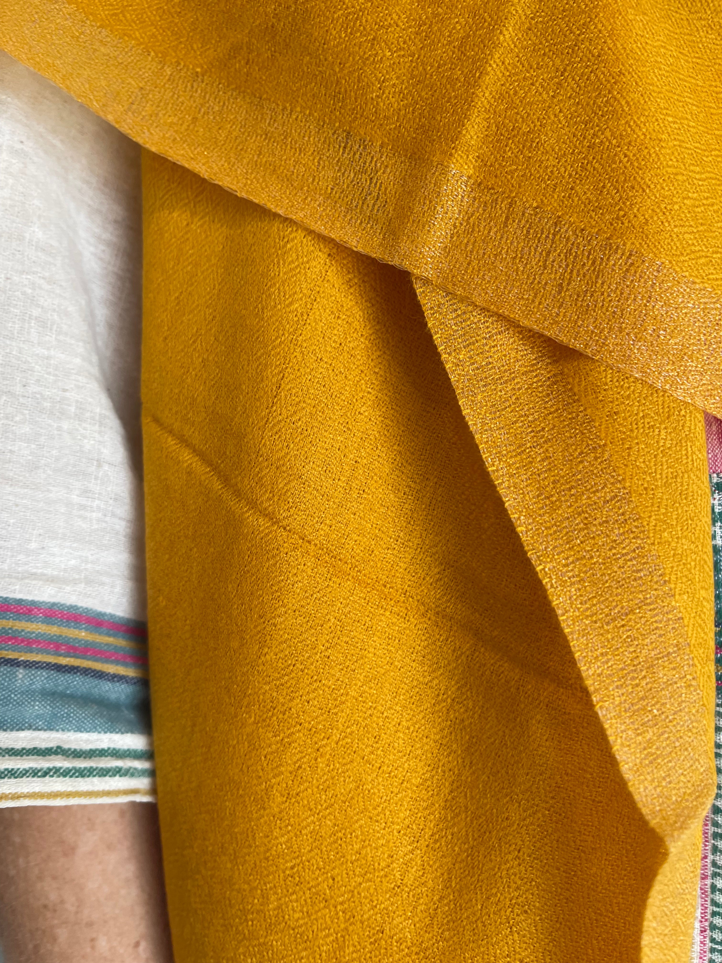 Wool Zari Scarf - Soft Pumpkin