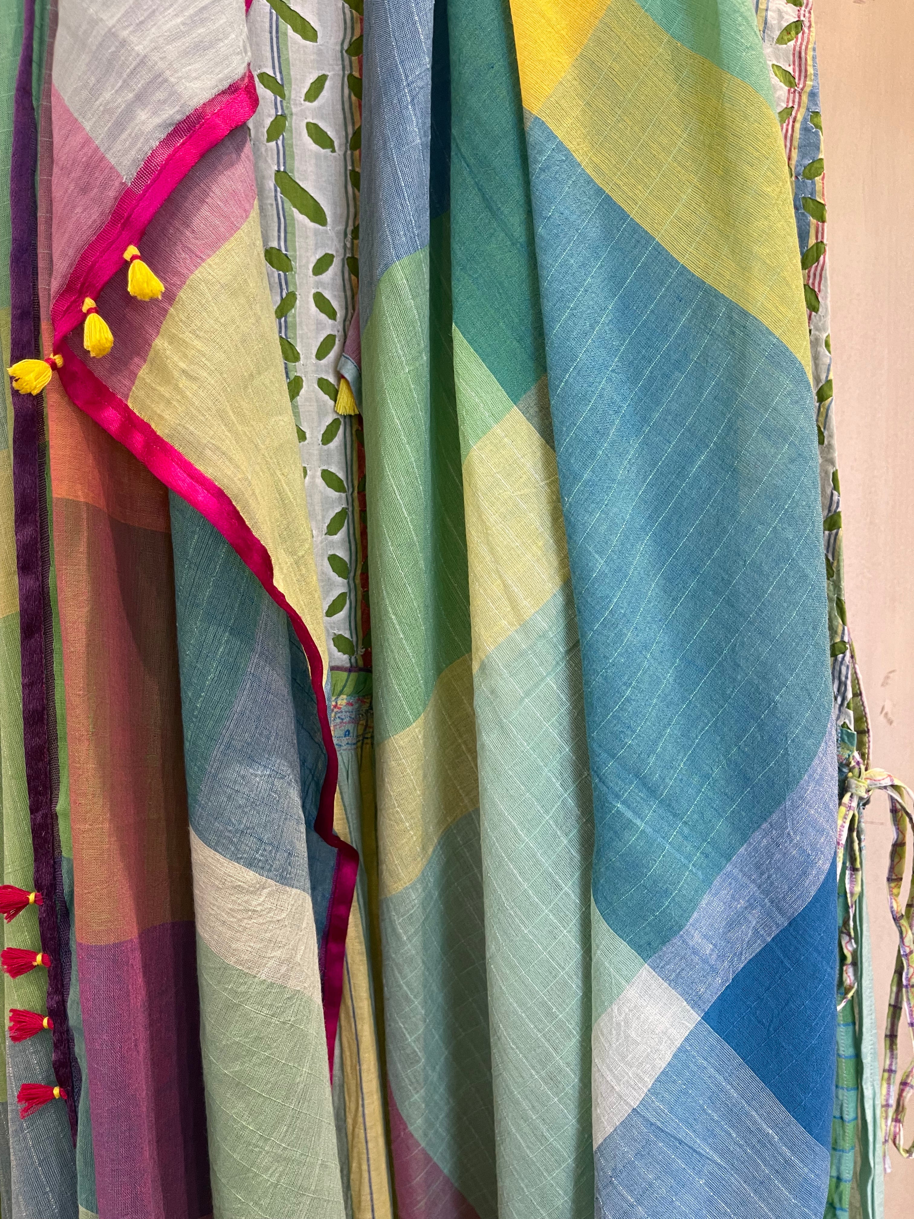 JODHPUR 163 - Sea Blue Check Scarf