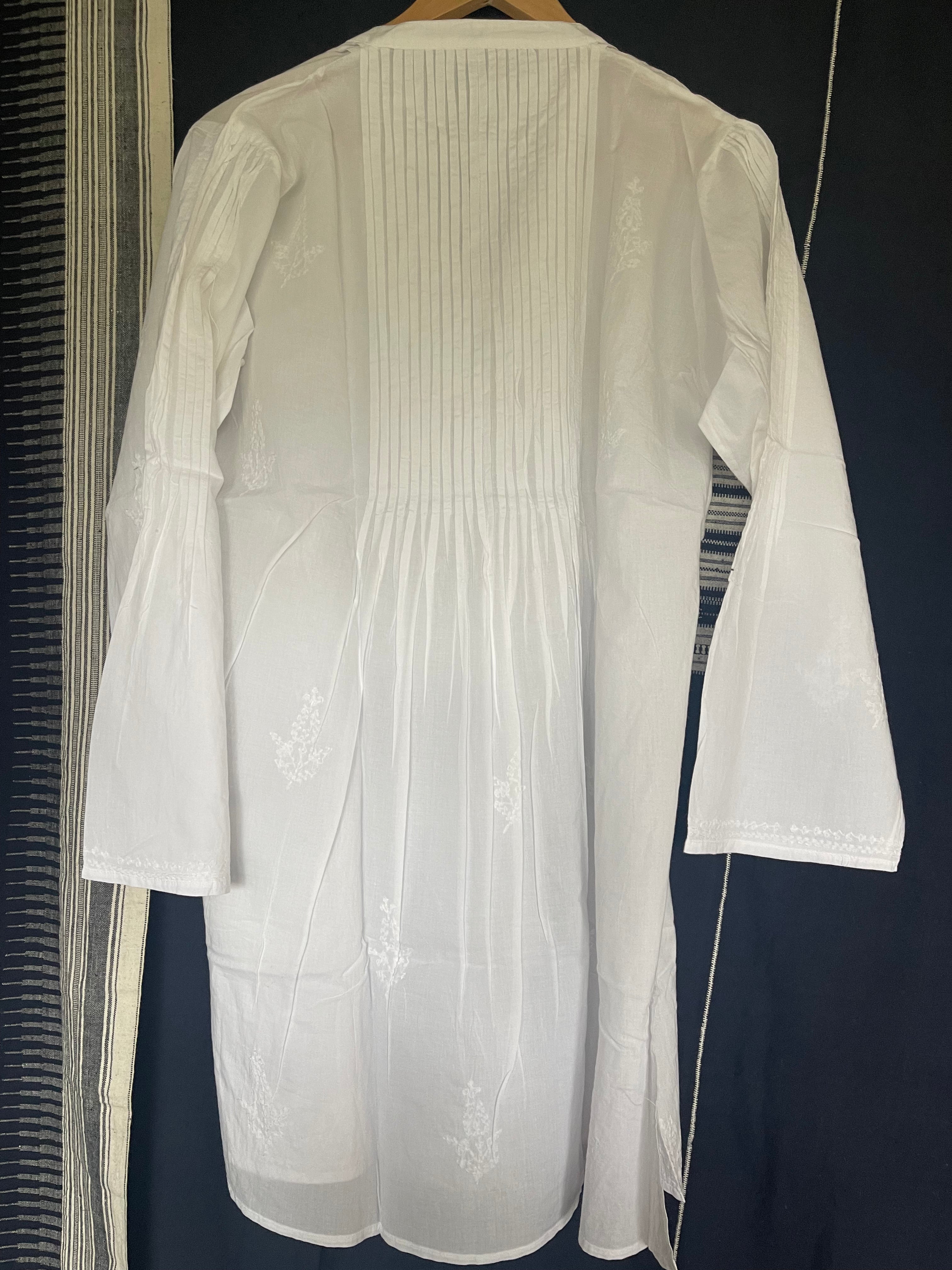 White on White Embroidered - Beach Cover Short